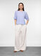 Camicia over fit con scollo rotondo in puro cotone voile donna_0