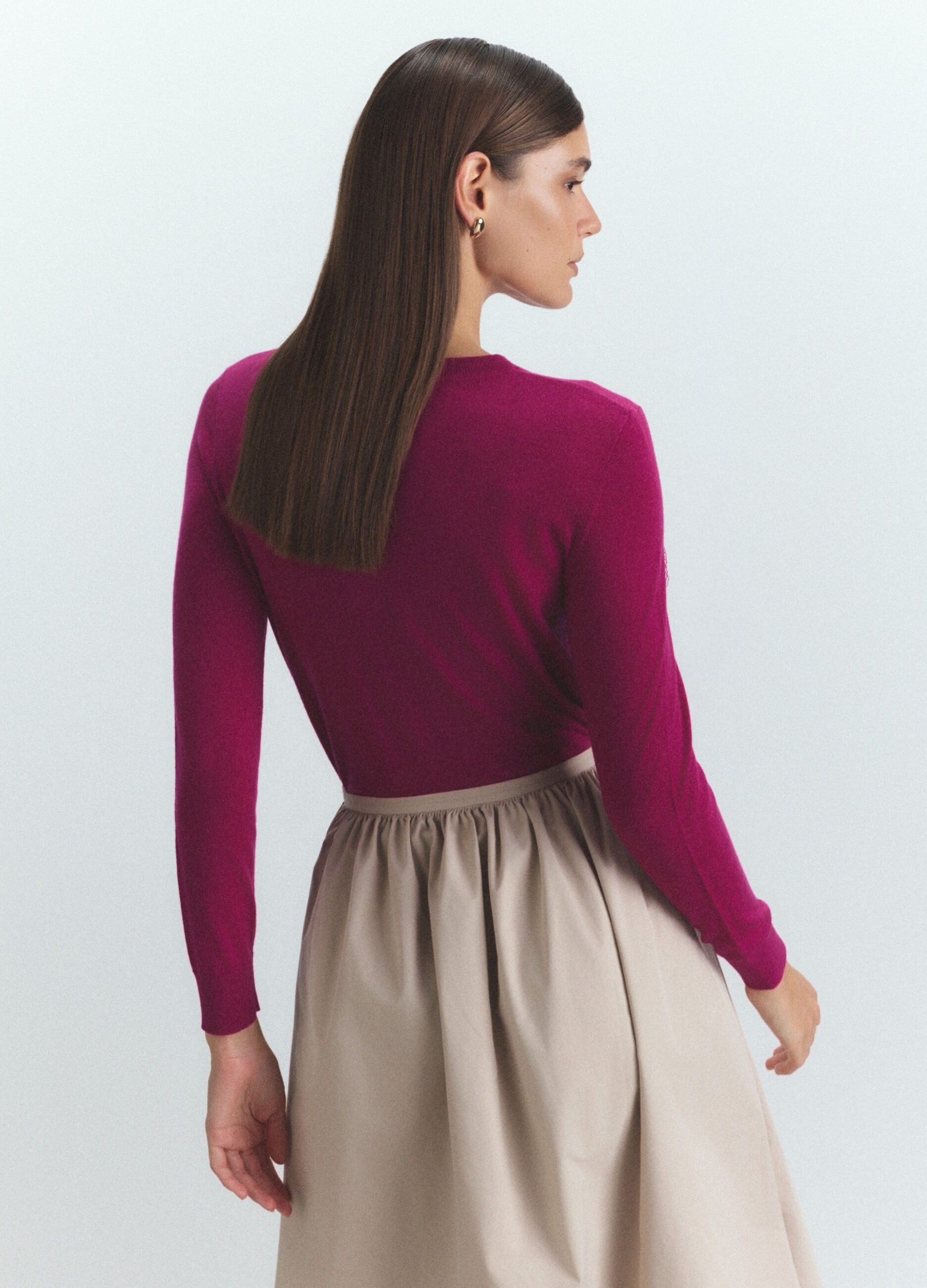 Maglia girocollo rasata donna_2