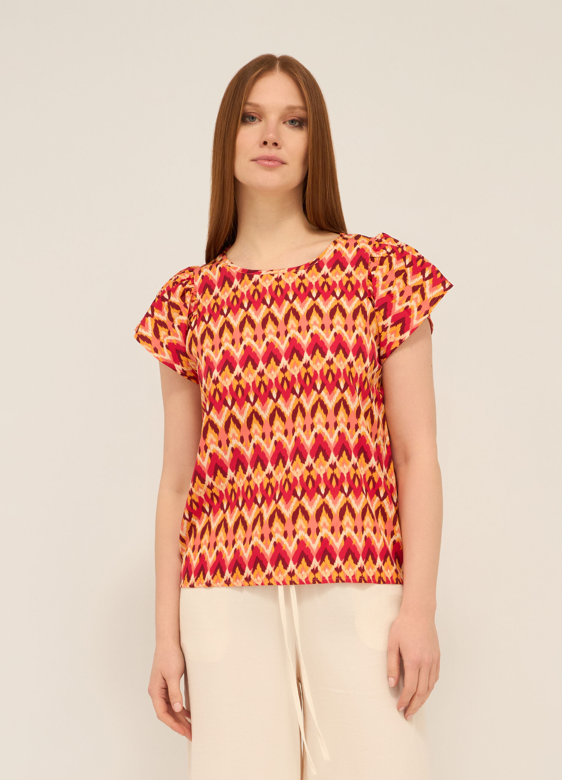 Blusa in american crepe donna_0