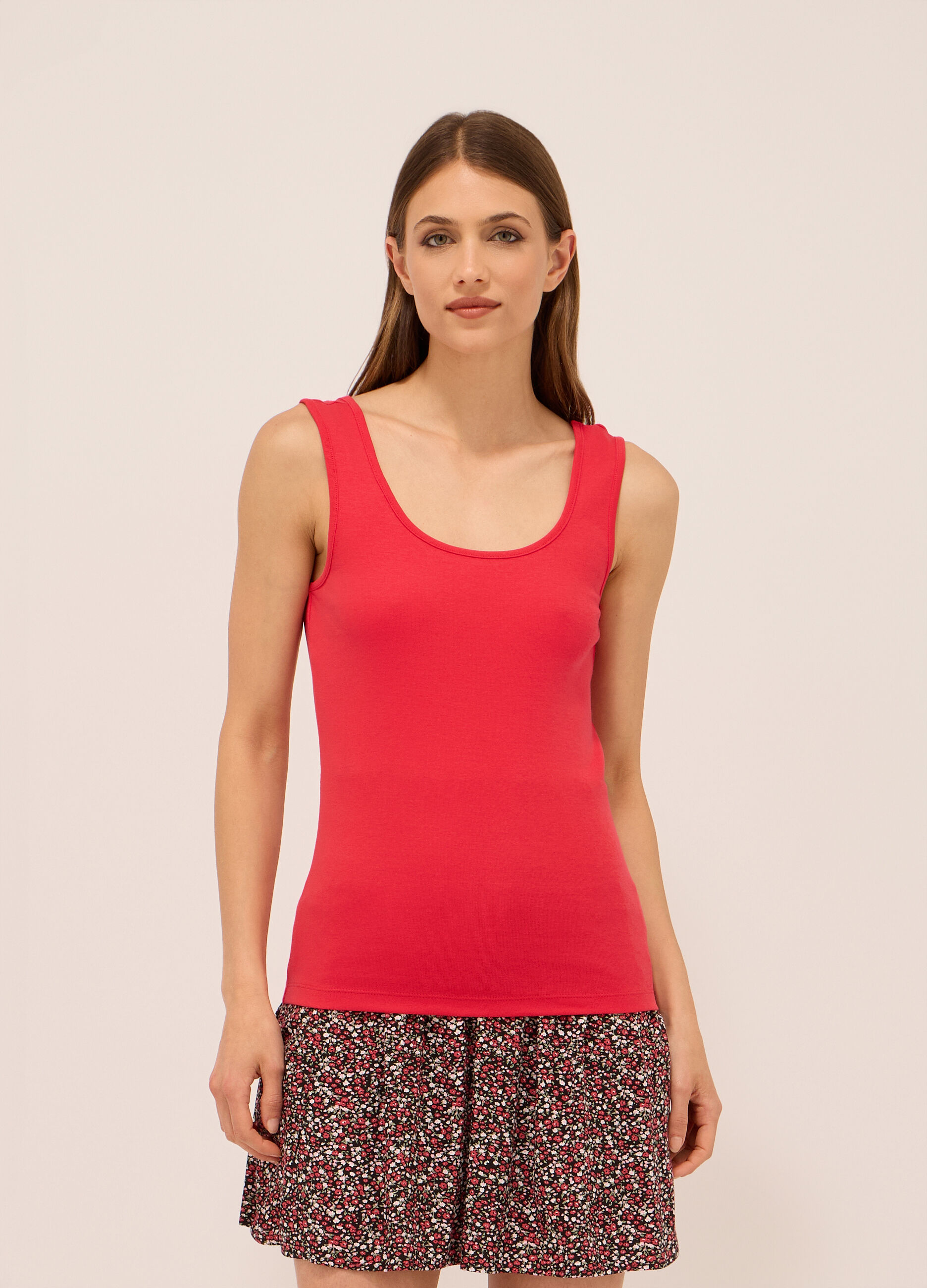 Canotta in cotone stretch donna_0
