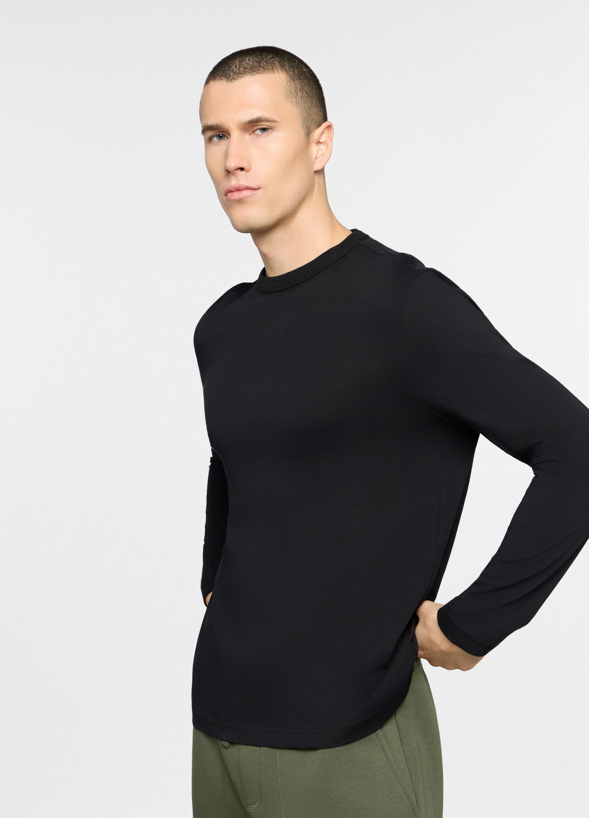 Maglietta a maniche lunghe in cotone uomo_0