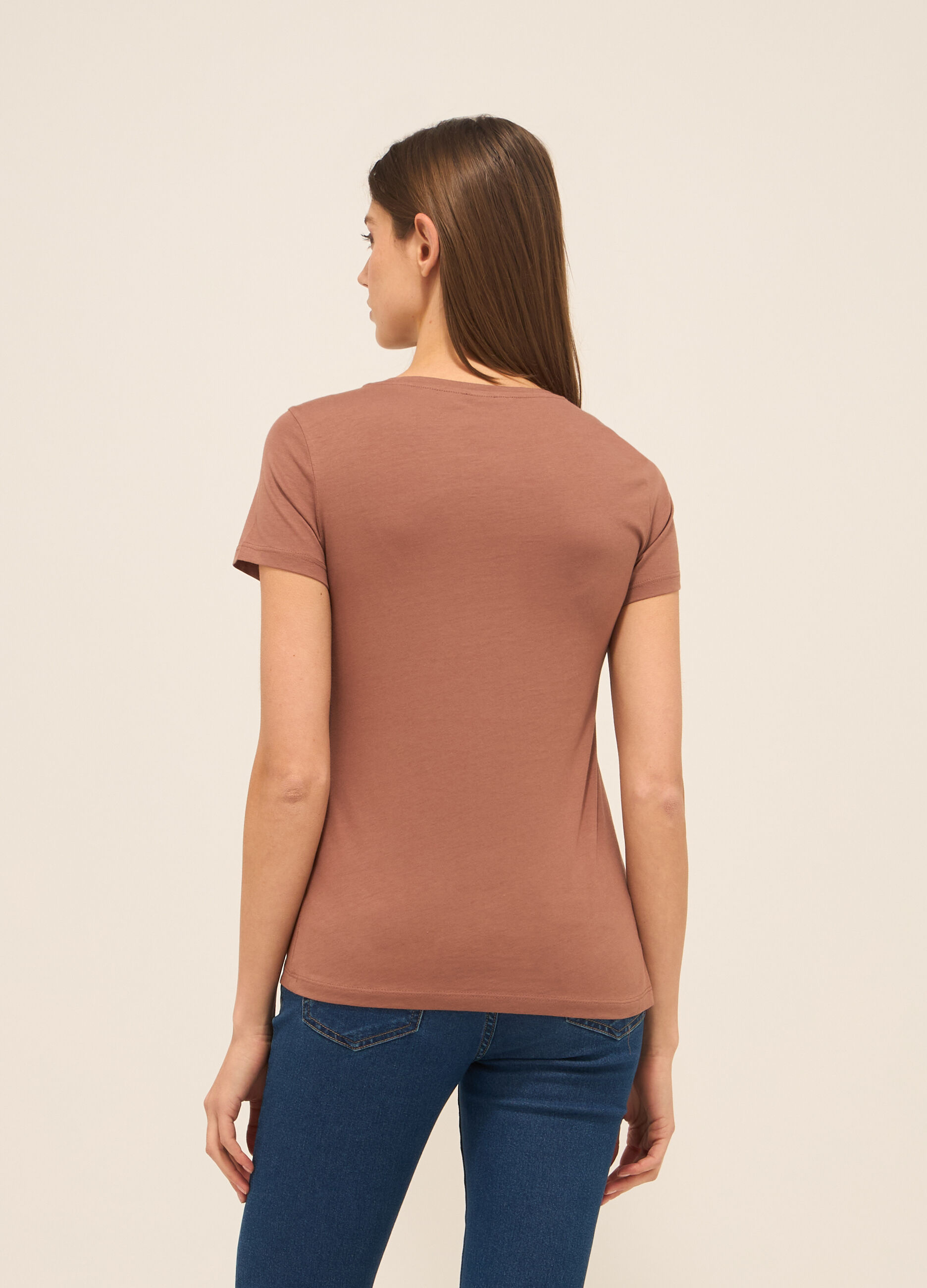 T-shirt in jersey di puro cotone donna_1