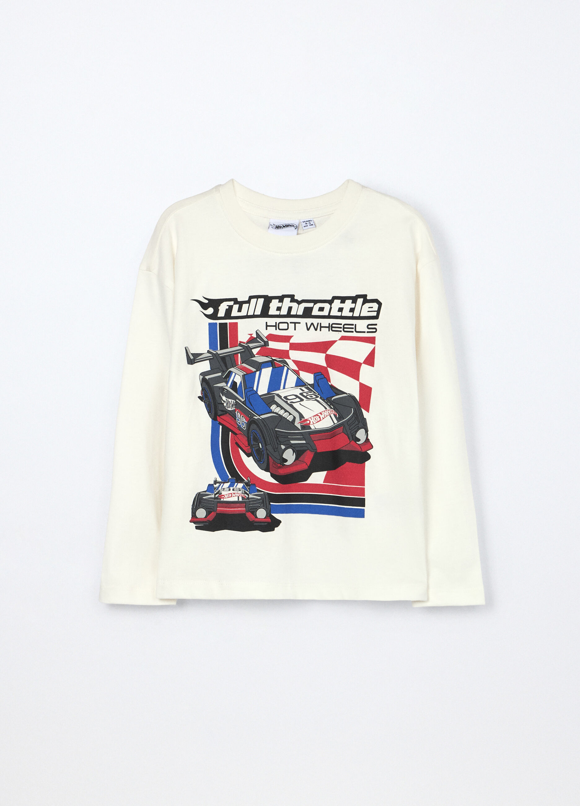T-shirt Hot Wheels in jersey di puro cotone bambino_0