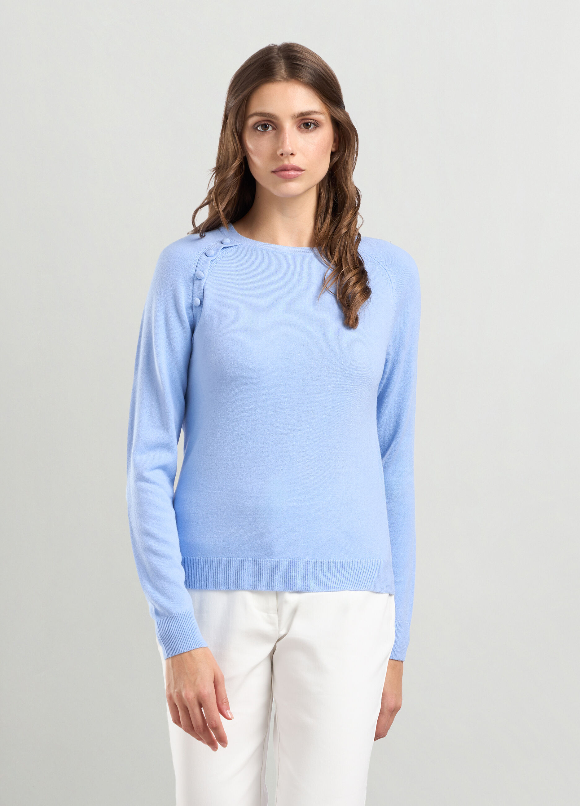 Pullover tricot con bottoni donna_0