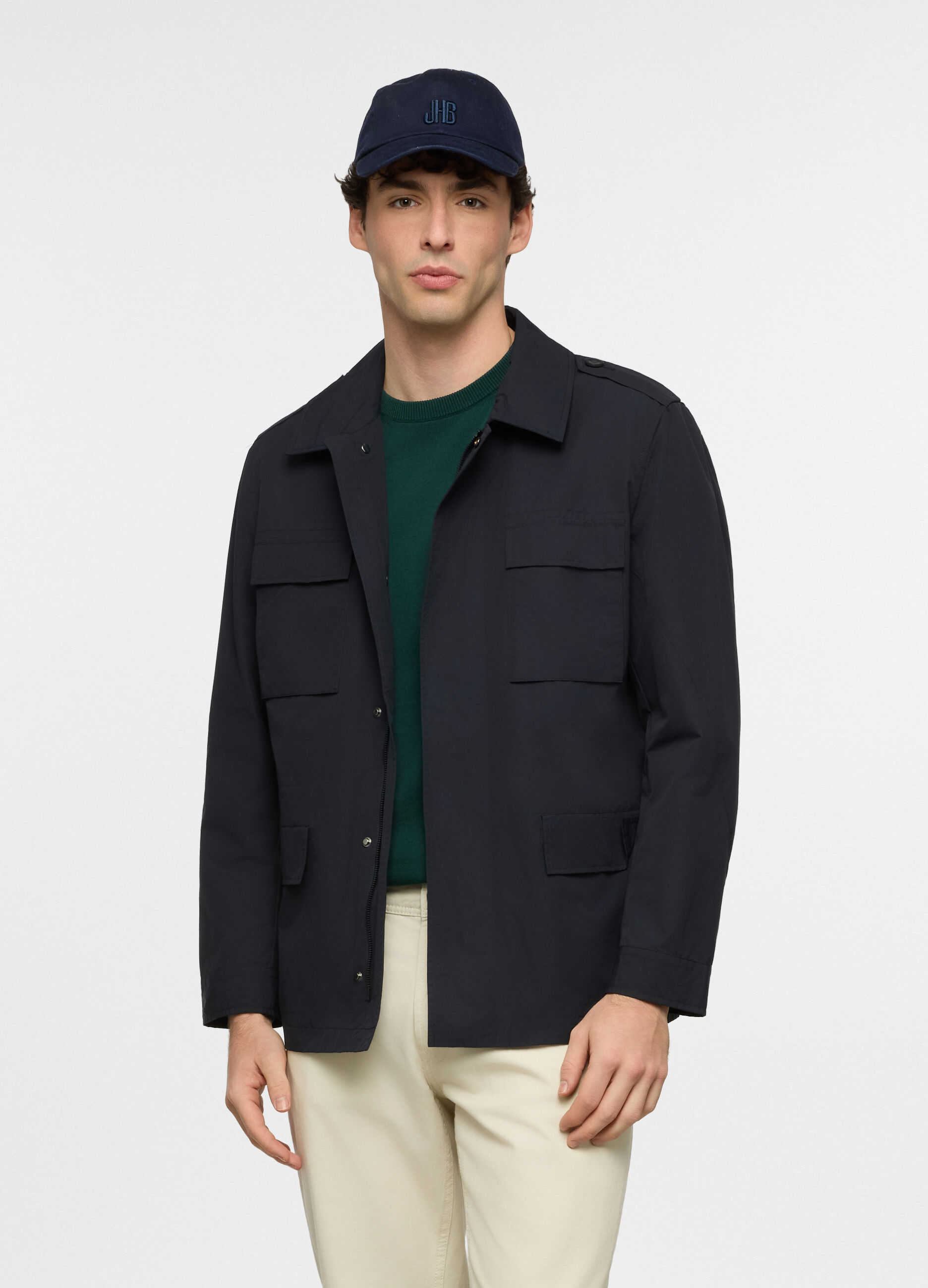 Giacca a camicia in misto cotone uomo_0