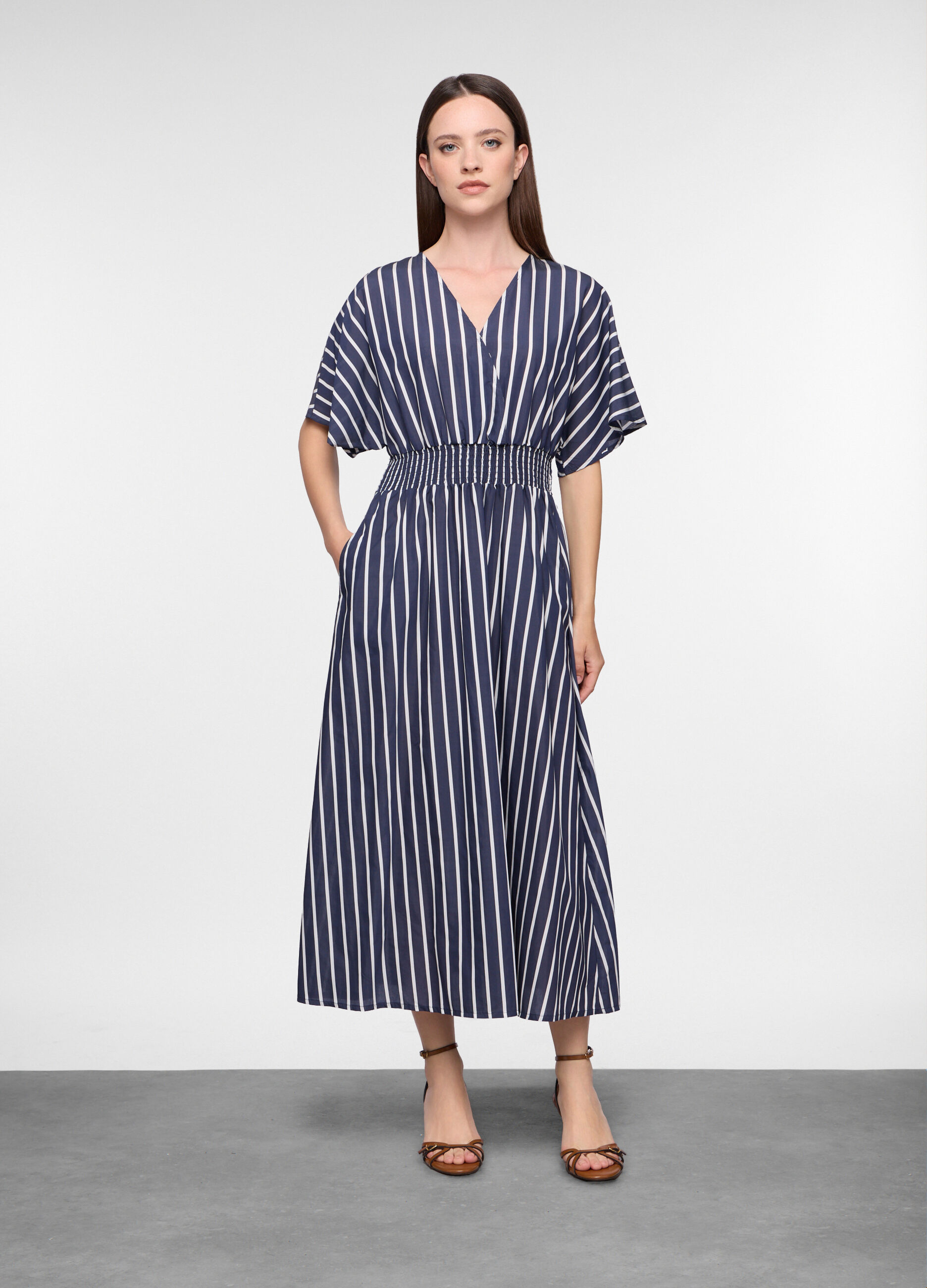 Abito lungo Fit slim a righe donna_0