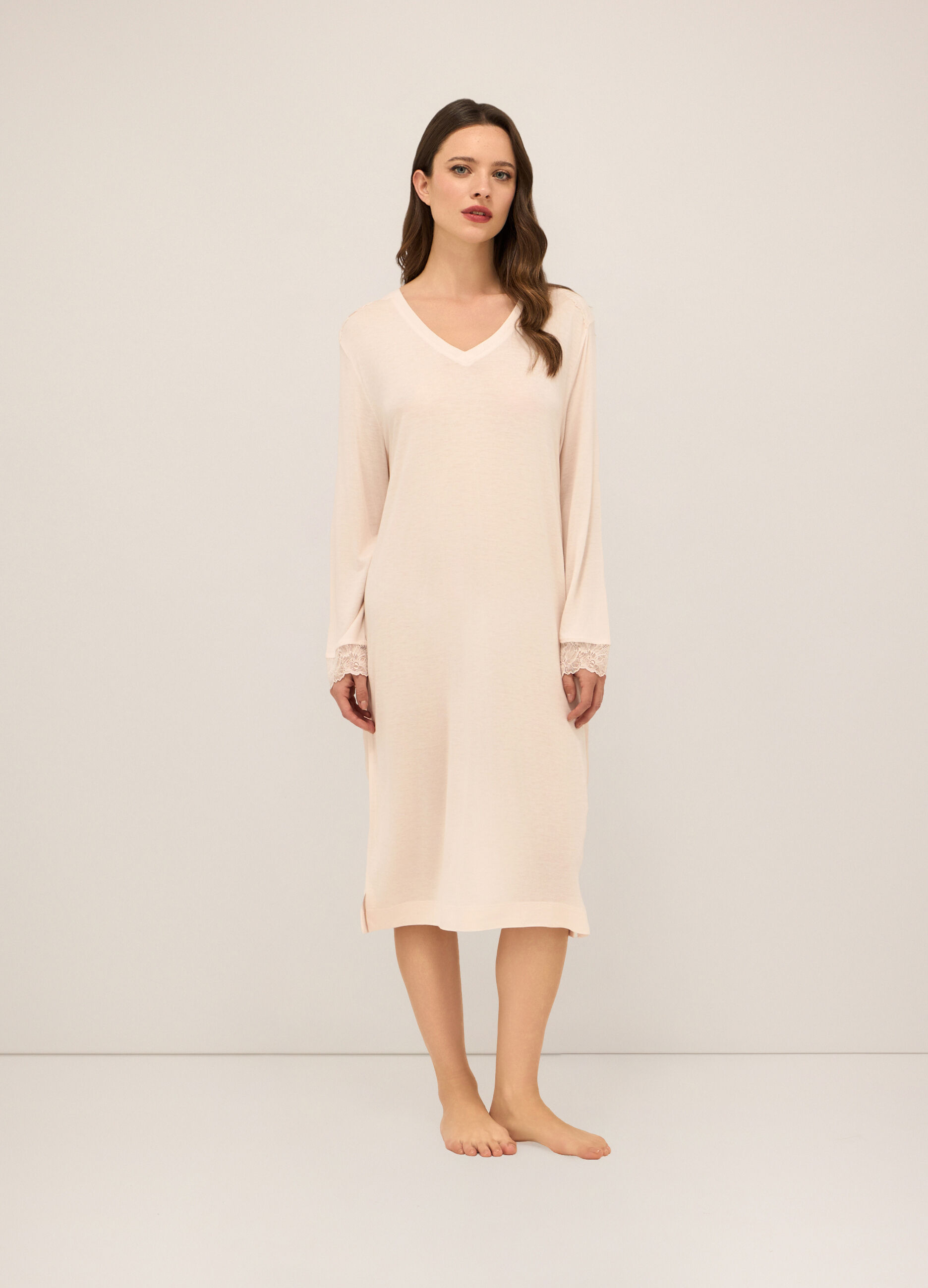 Camicia da notte in pura viscosa donna_0