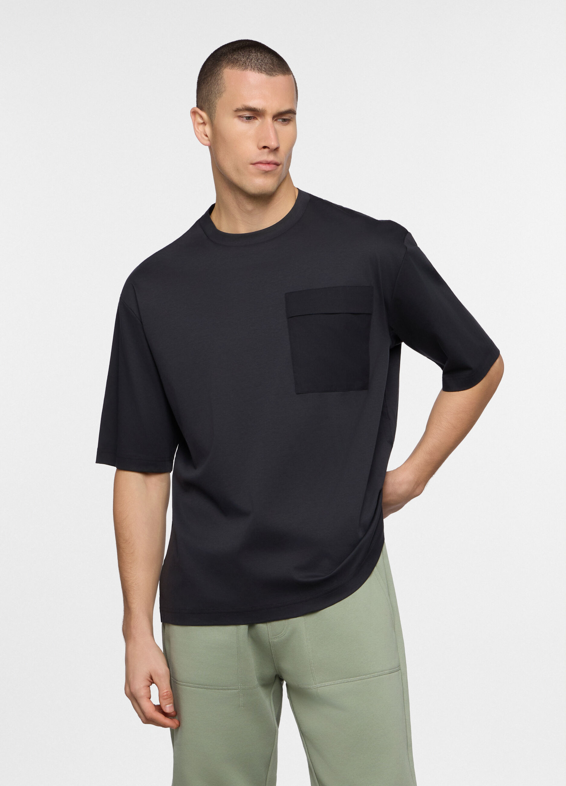 Maglietta a maniche corte in interlock uomo_0