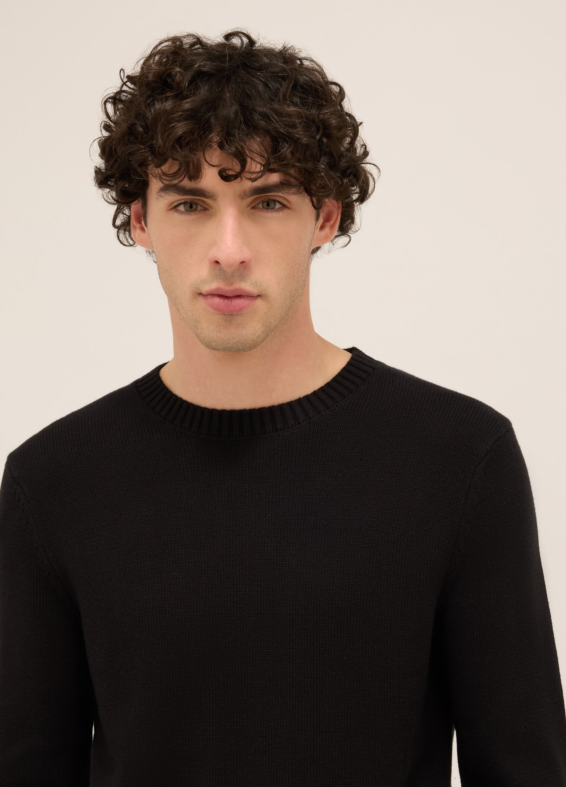 Maglione girocollo in misto cotone uomo_2