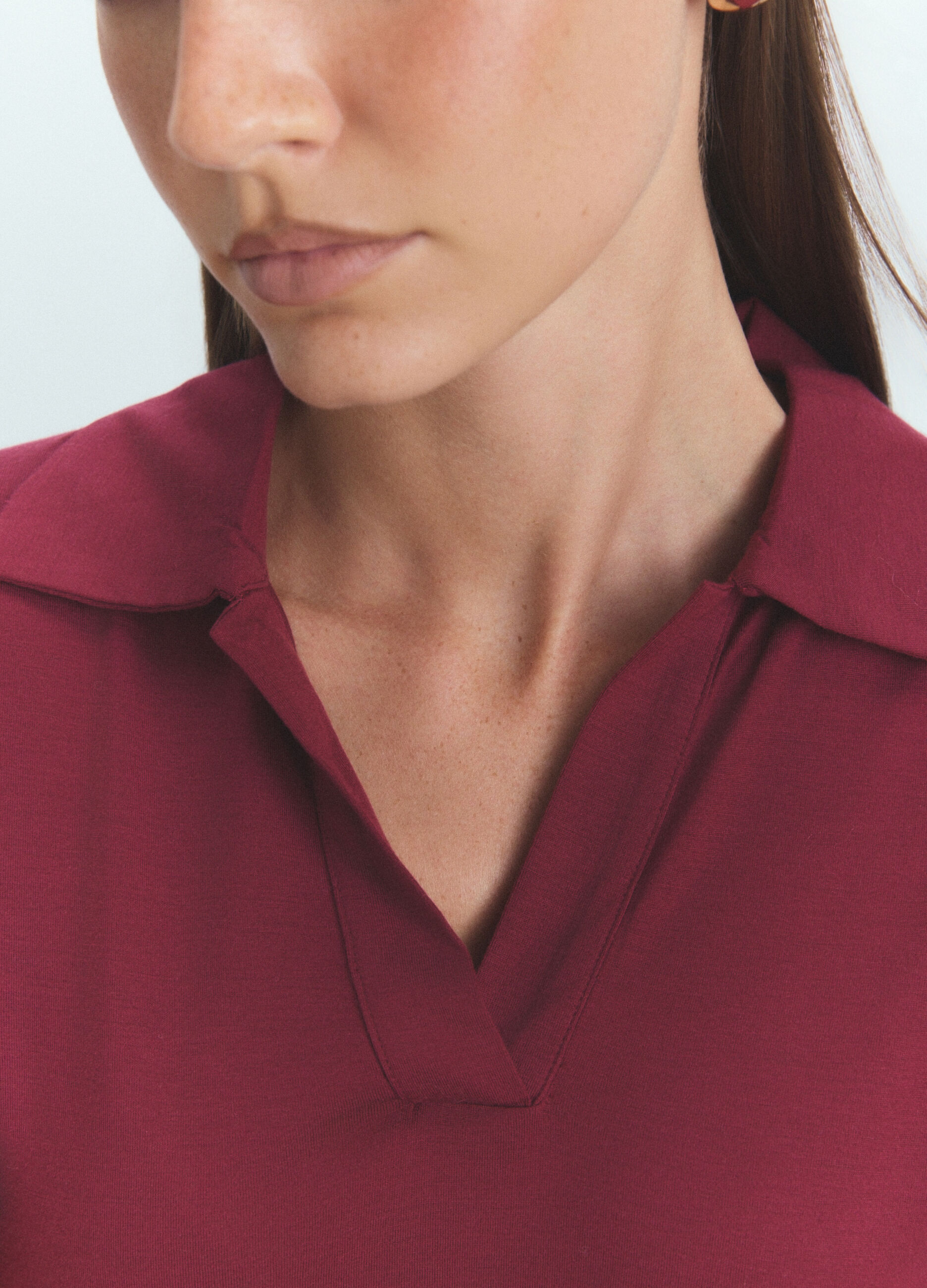 Maglia polo rasata donna_3
