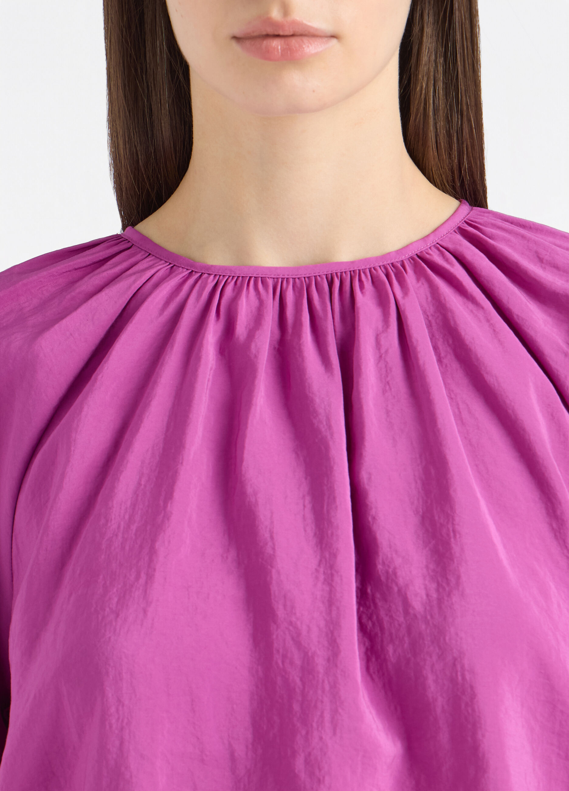 Blusa Fit Over con scollo rotondo misto modal donna_3