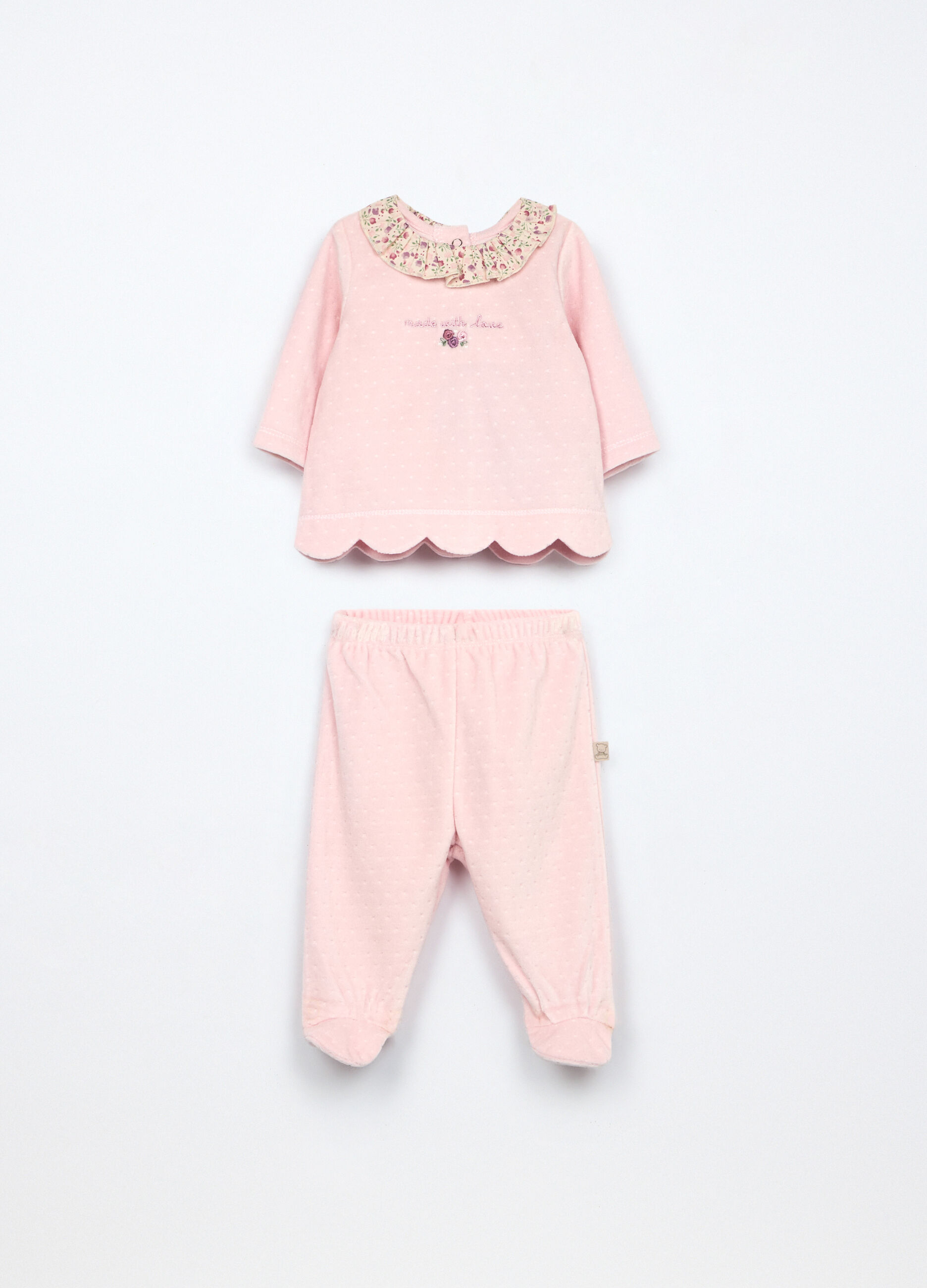 Set velour misto cotone neonata_0