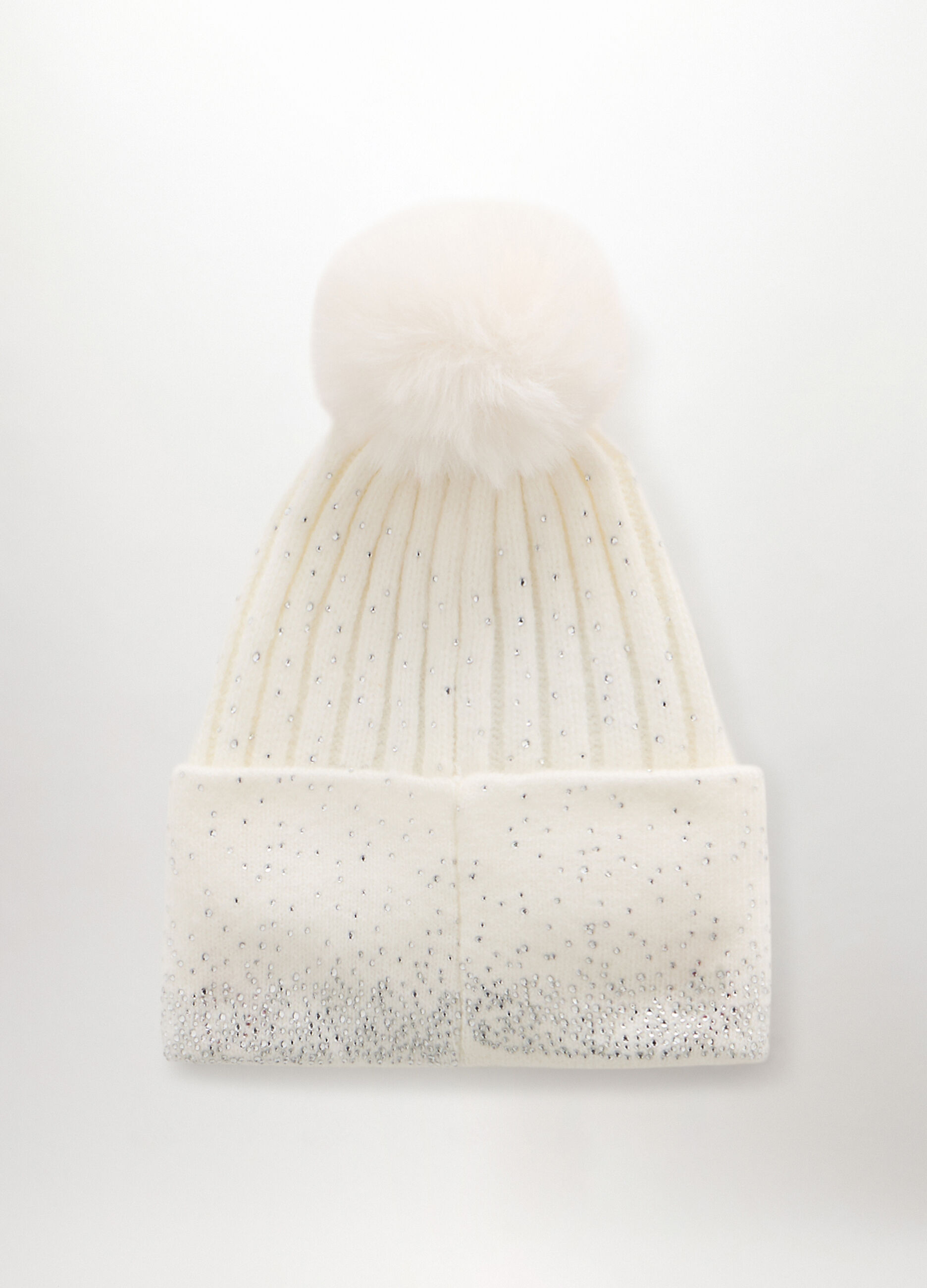 Berretto tricot con pon pom donna_1