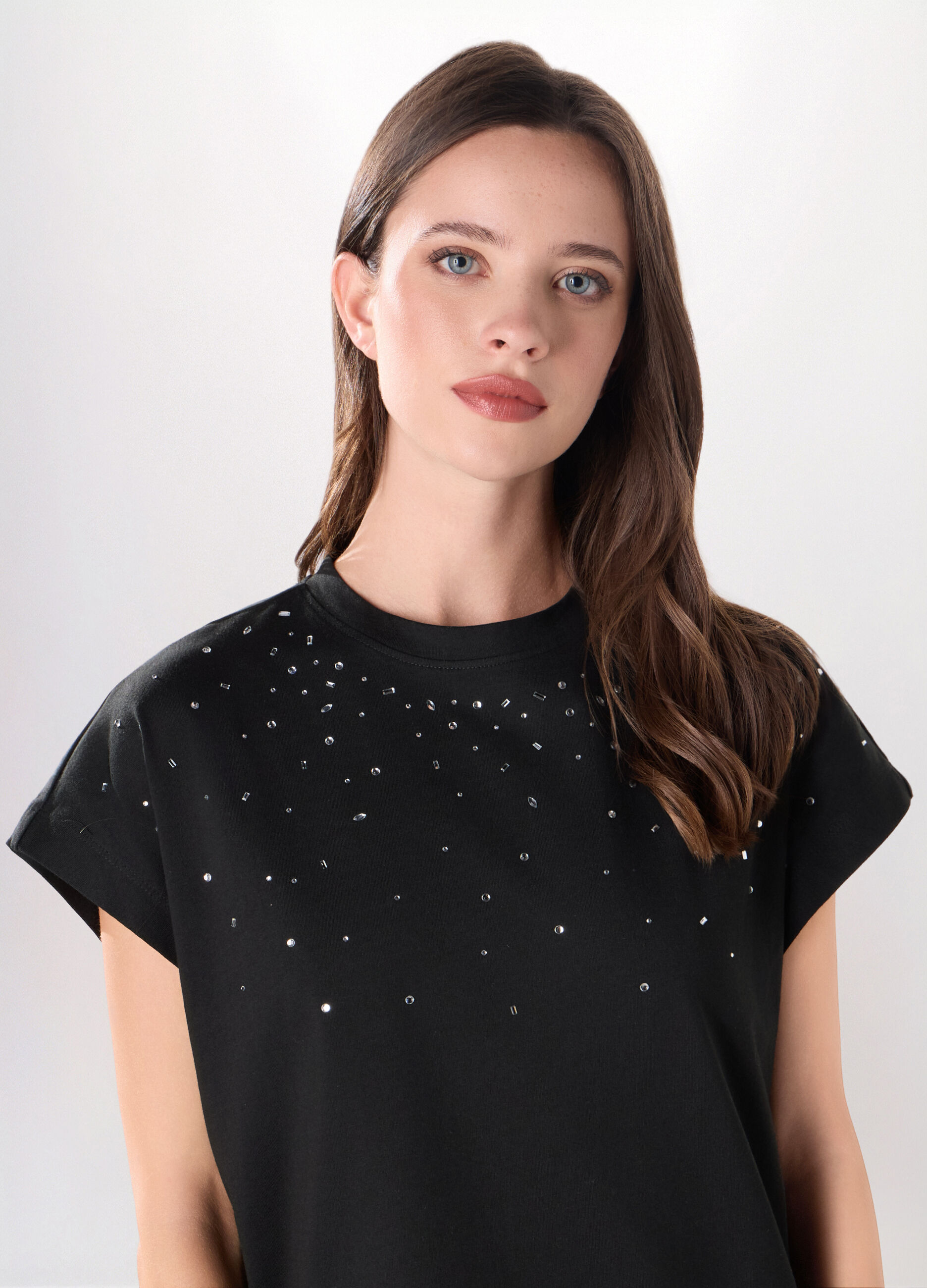 T-shirt in jersey di puro cotone donna_2