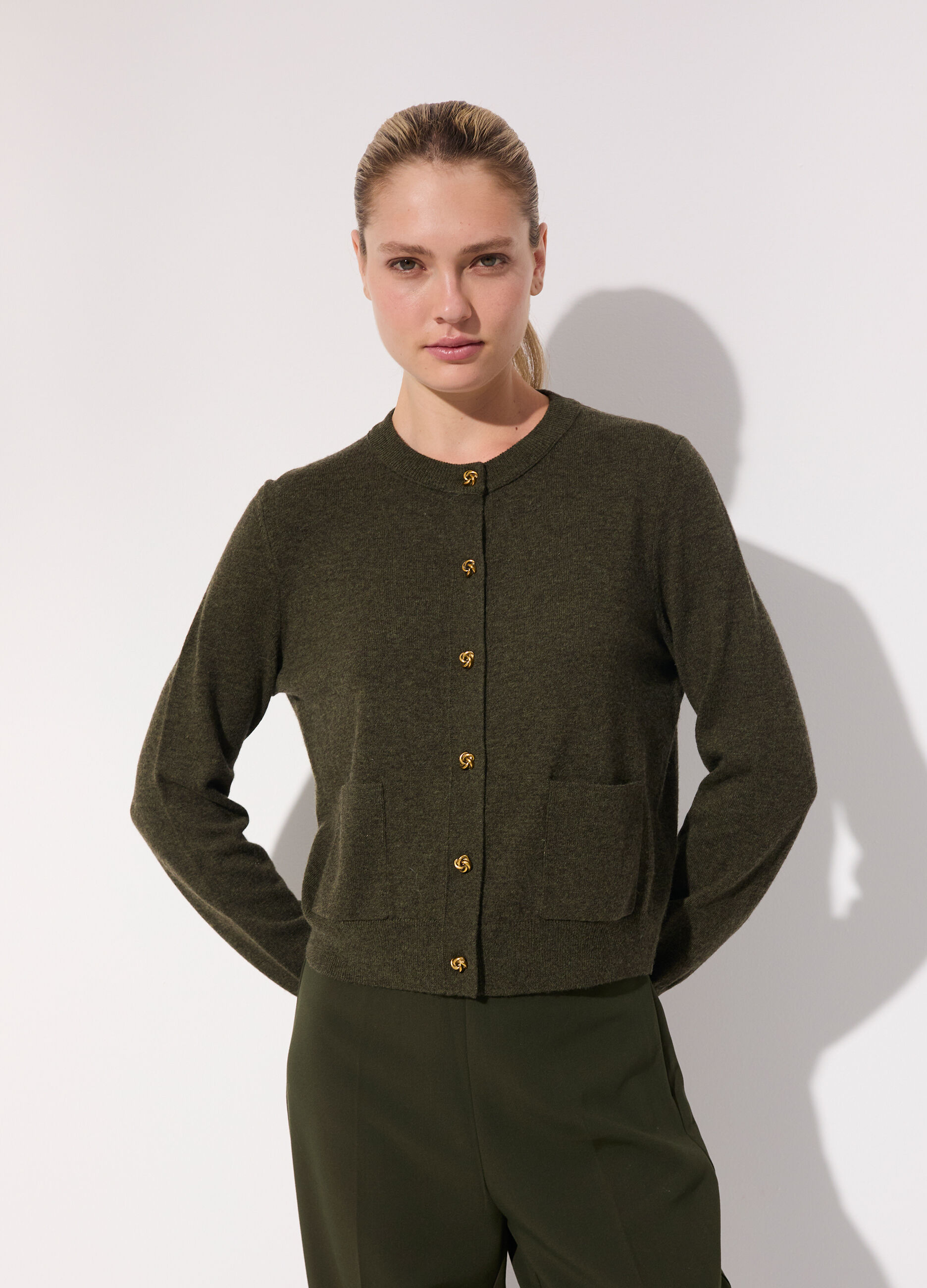 Cardigan in puro lana tricot donna_1