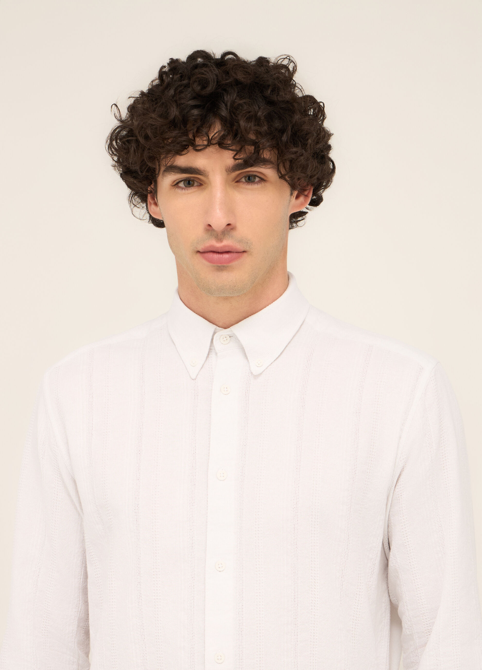 Camicia colletto button-down in cotone uomo