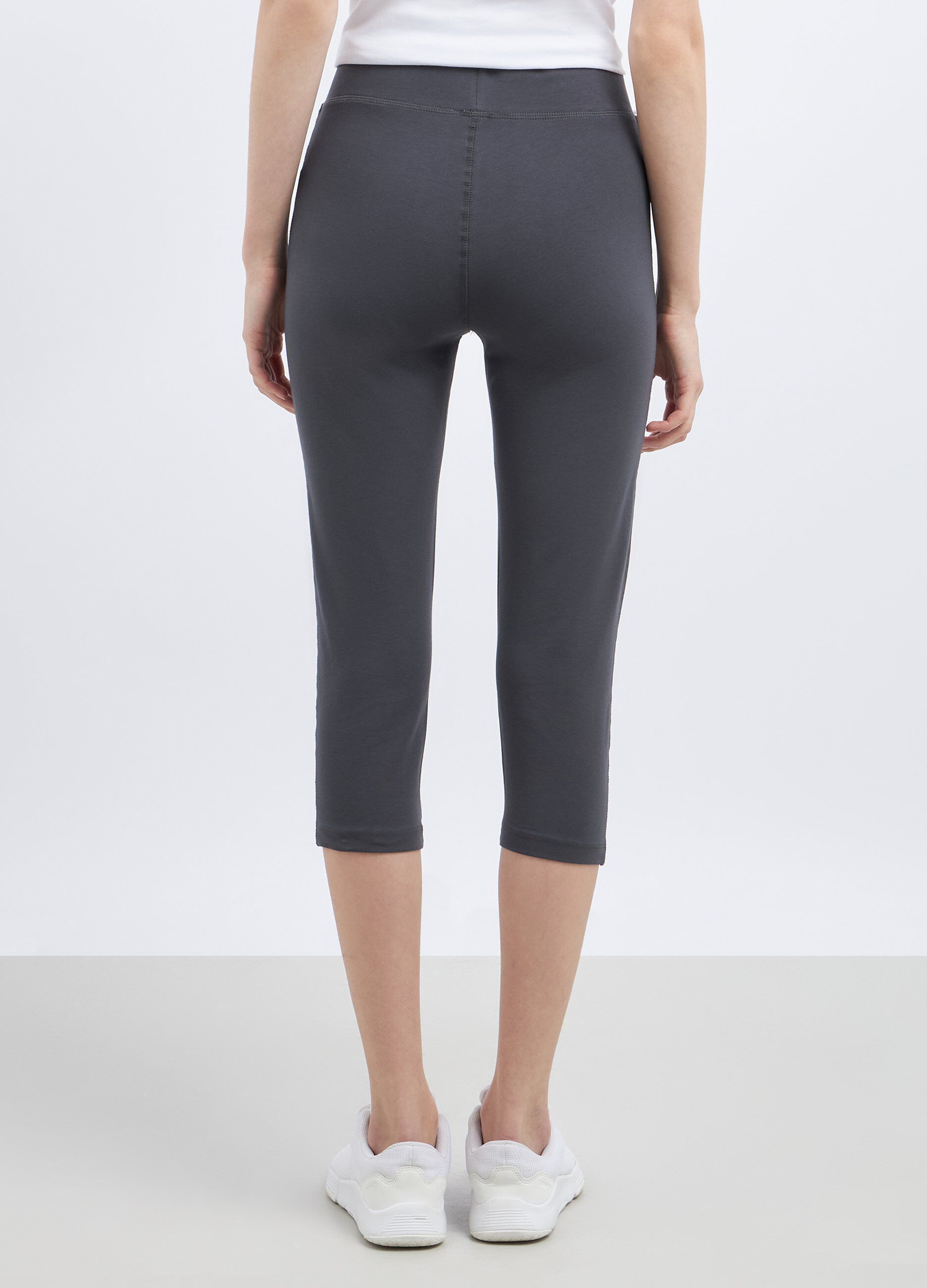 Leggings capri in cotone stretch donna_1