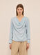 Blusa con collo drappeggiato donna_0
