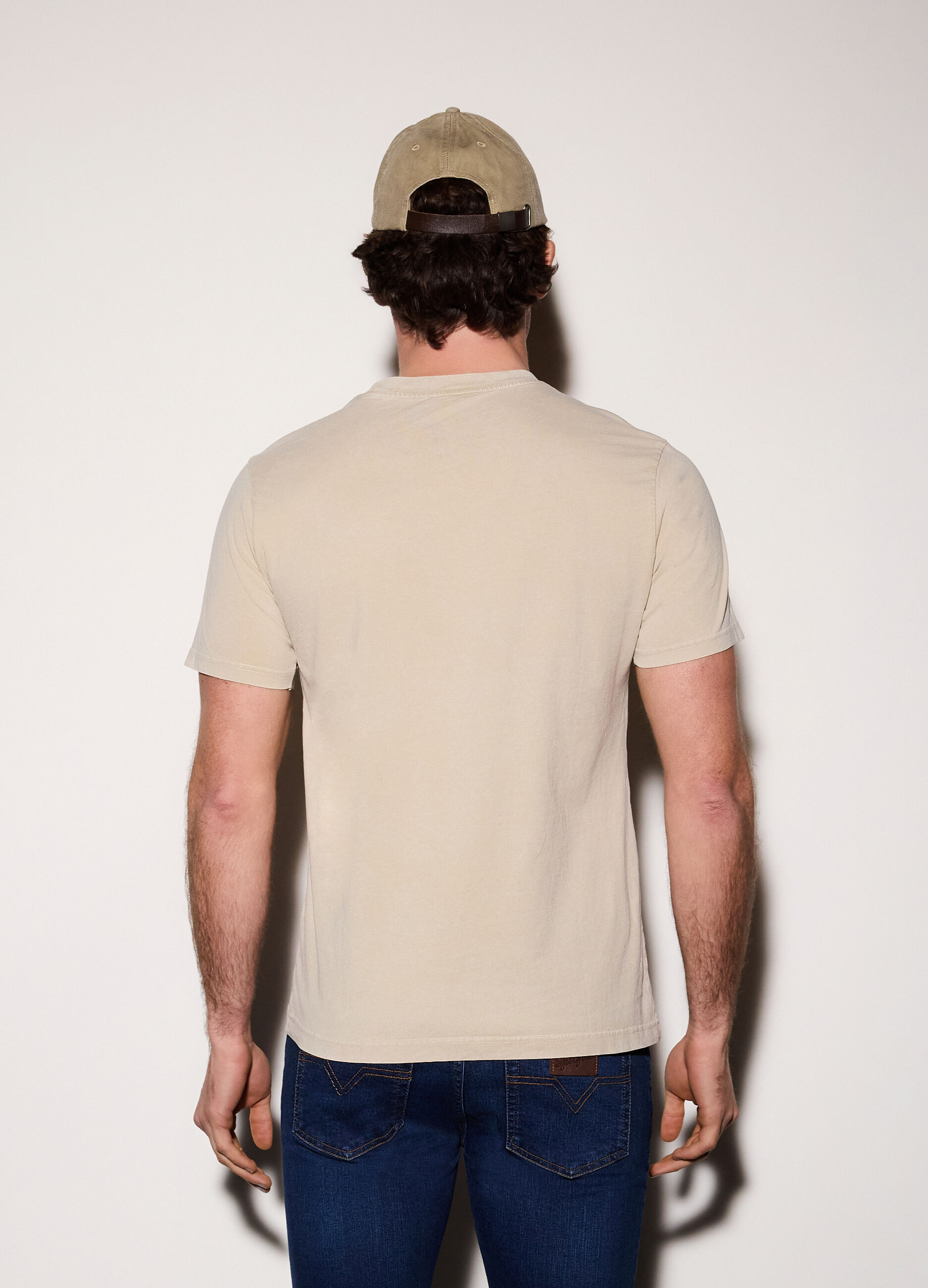 T-shirt in jersey di cotone con stampa uomo_1