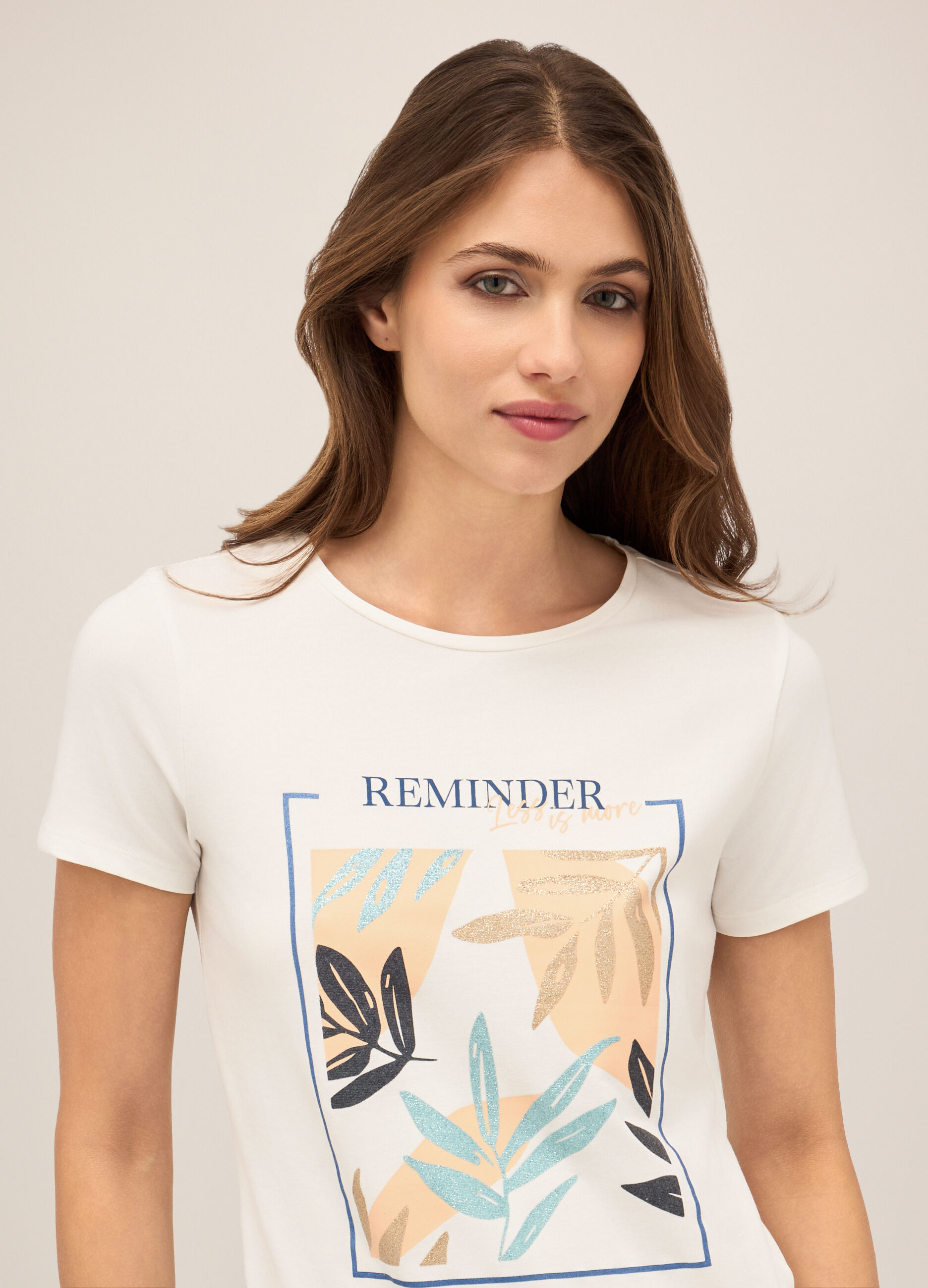 T-shirt in cotone stretch donna_2