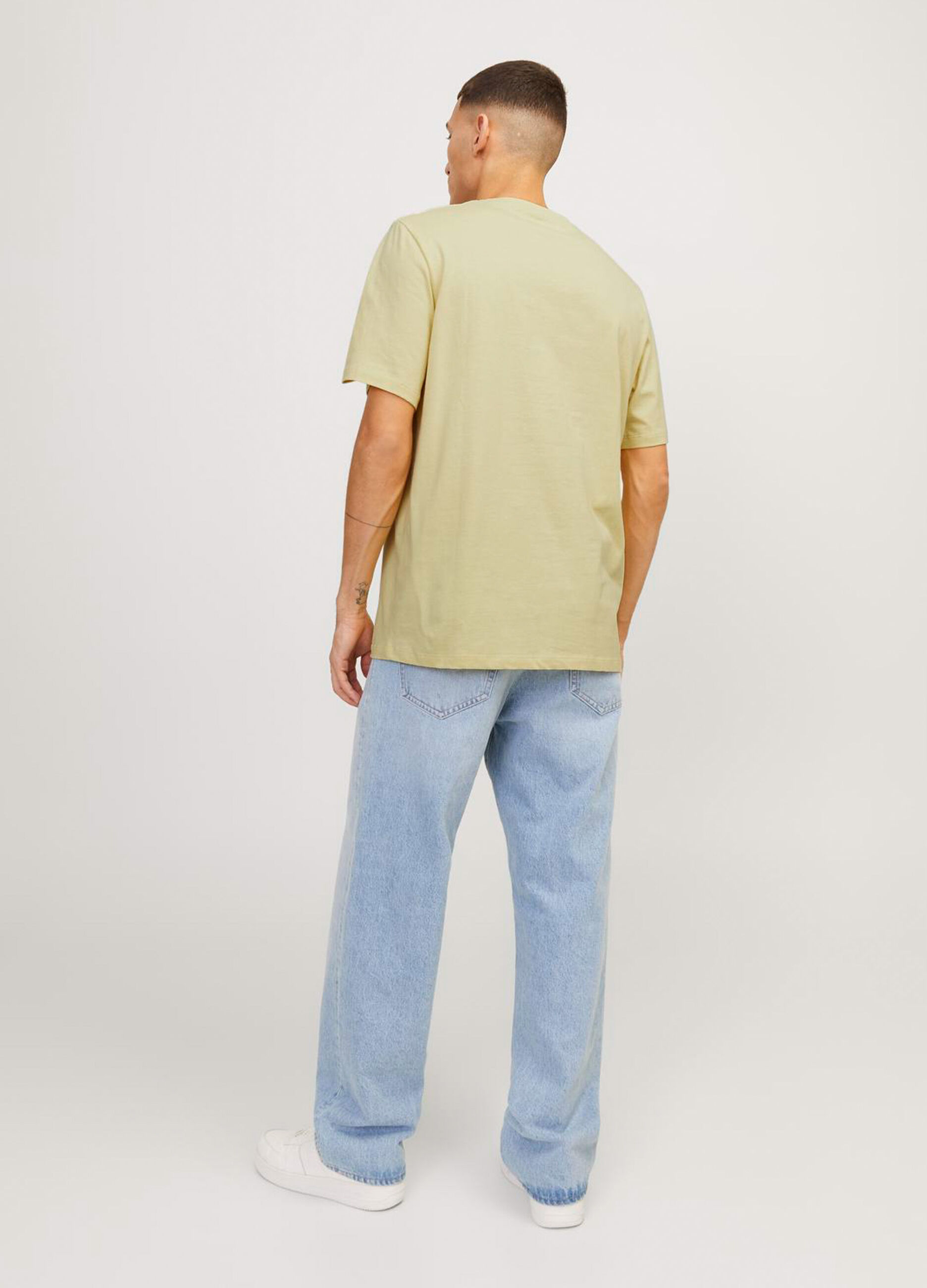 T-shirt girocollo in cotone con stampa uomo_1