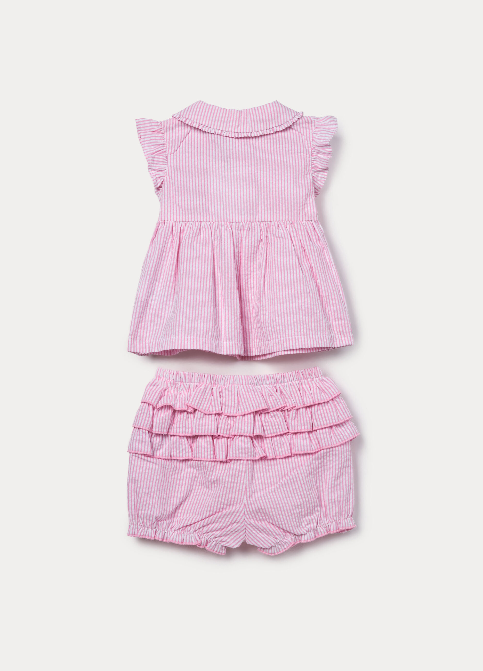 Set in misto cotone seersucker neonata_1