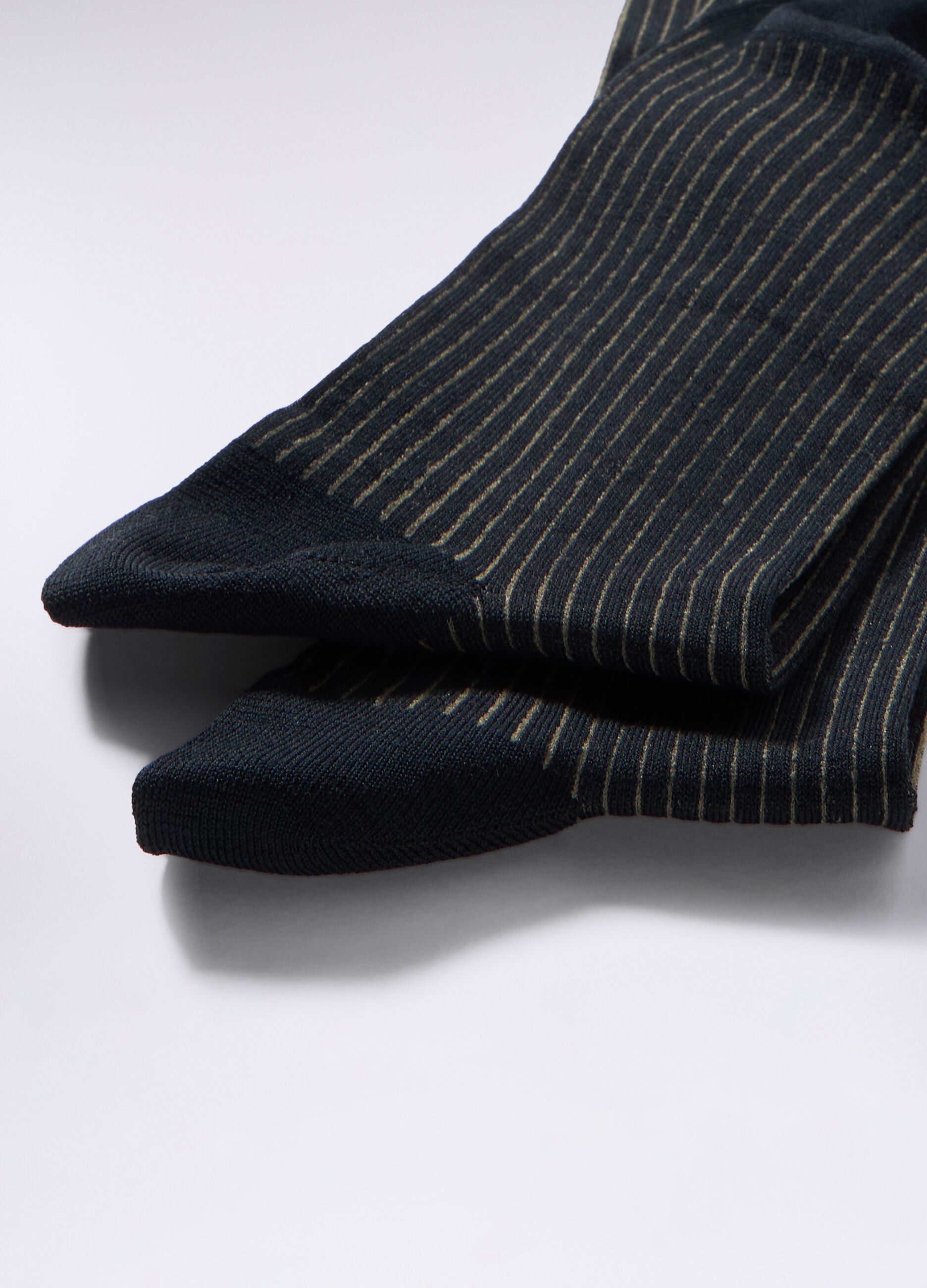 2 pack calze lunghe in cotone stretch a righe uomo_1