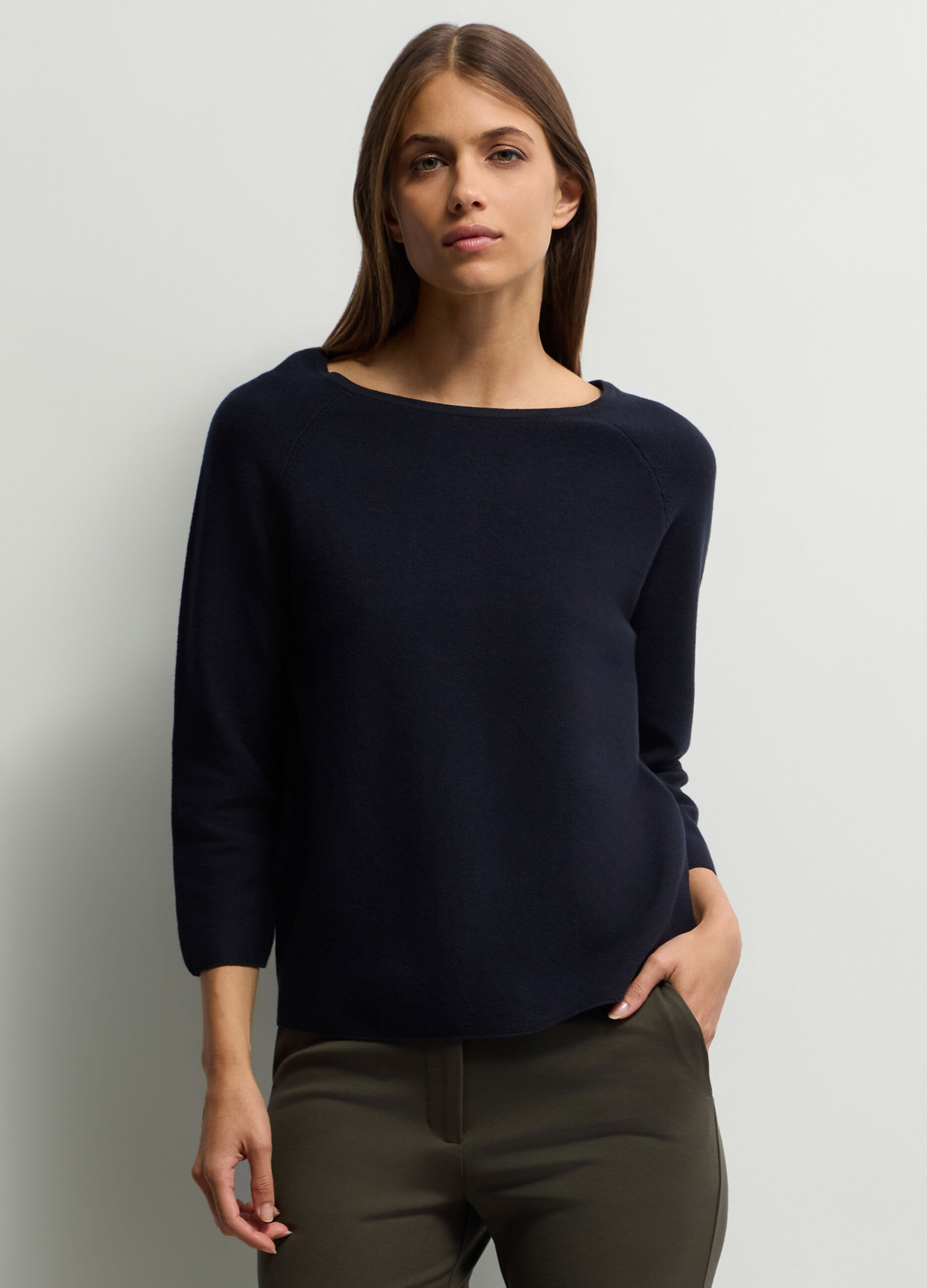 Pullover girocollo rasato donna_0