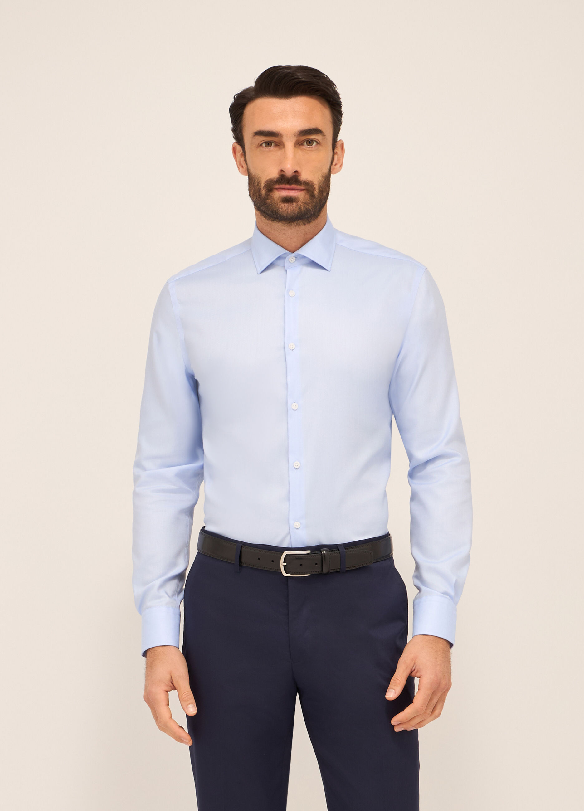 Camicia regular fit in puro cotone uomo_0