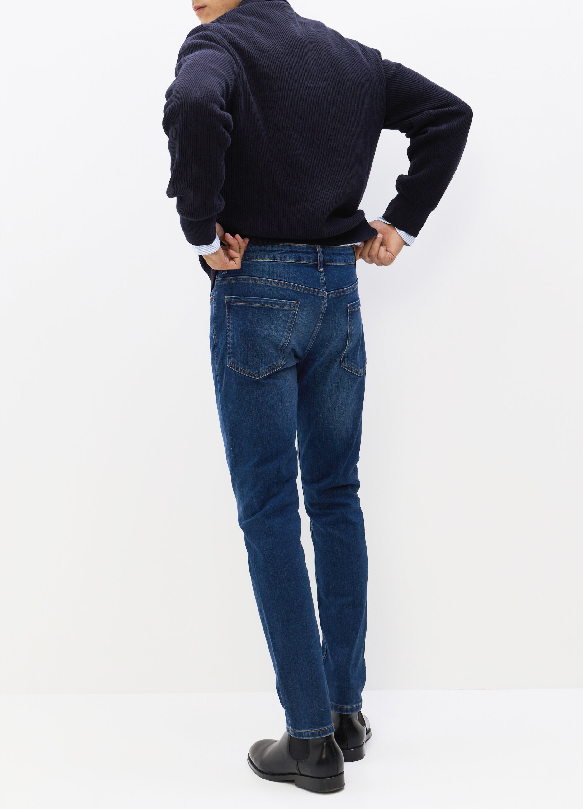 Jeans 5 tasche regular fit in denim stretch uomo_2