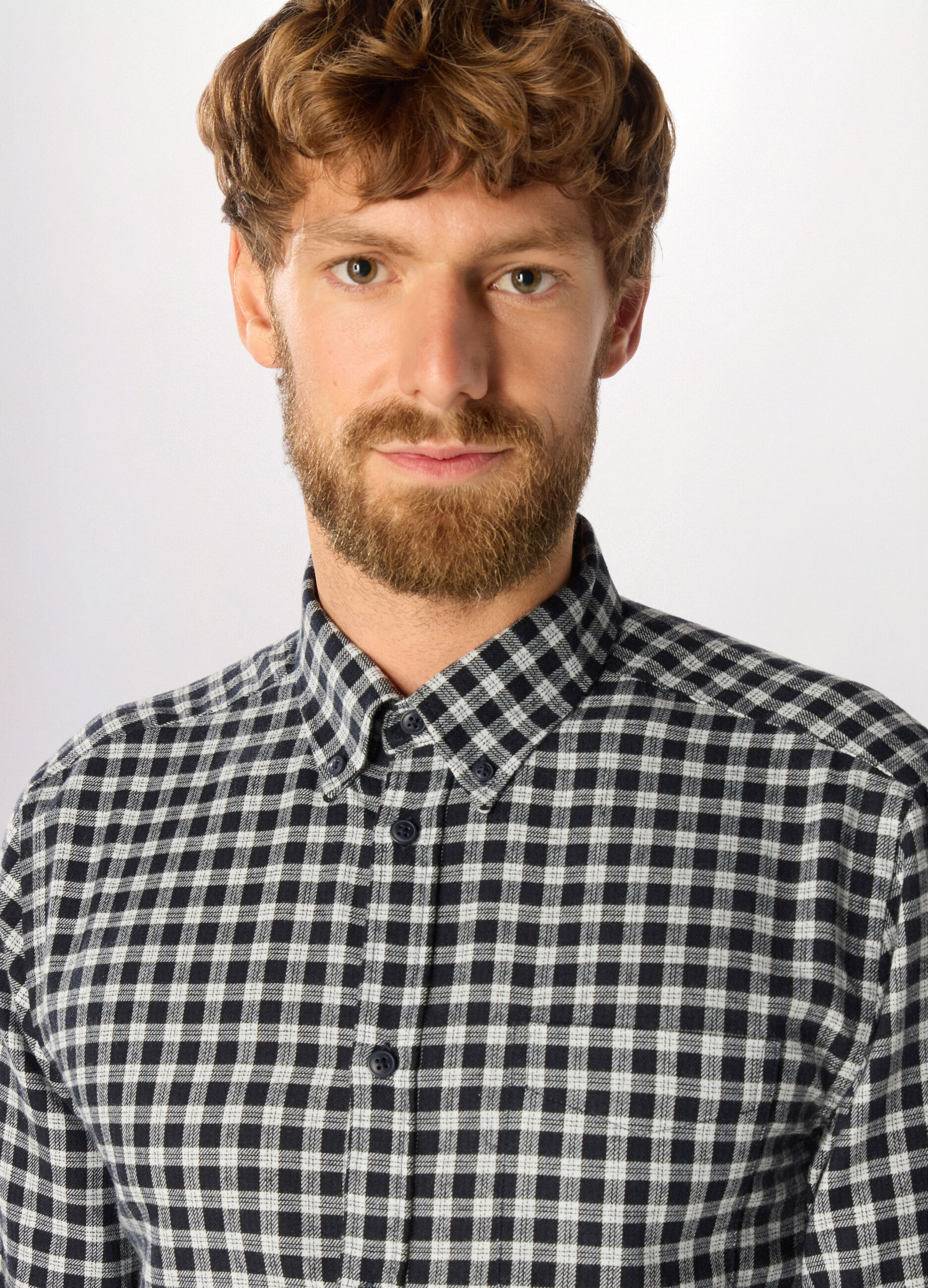 Camicia slim fit in flanella a quadri uomo_2