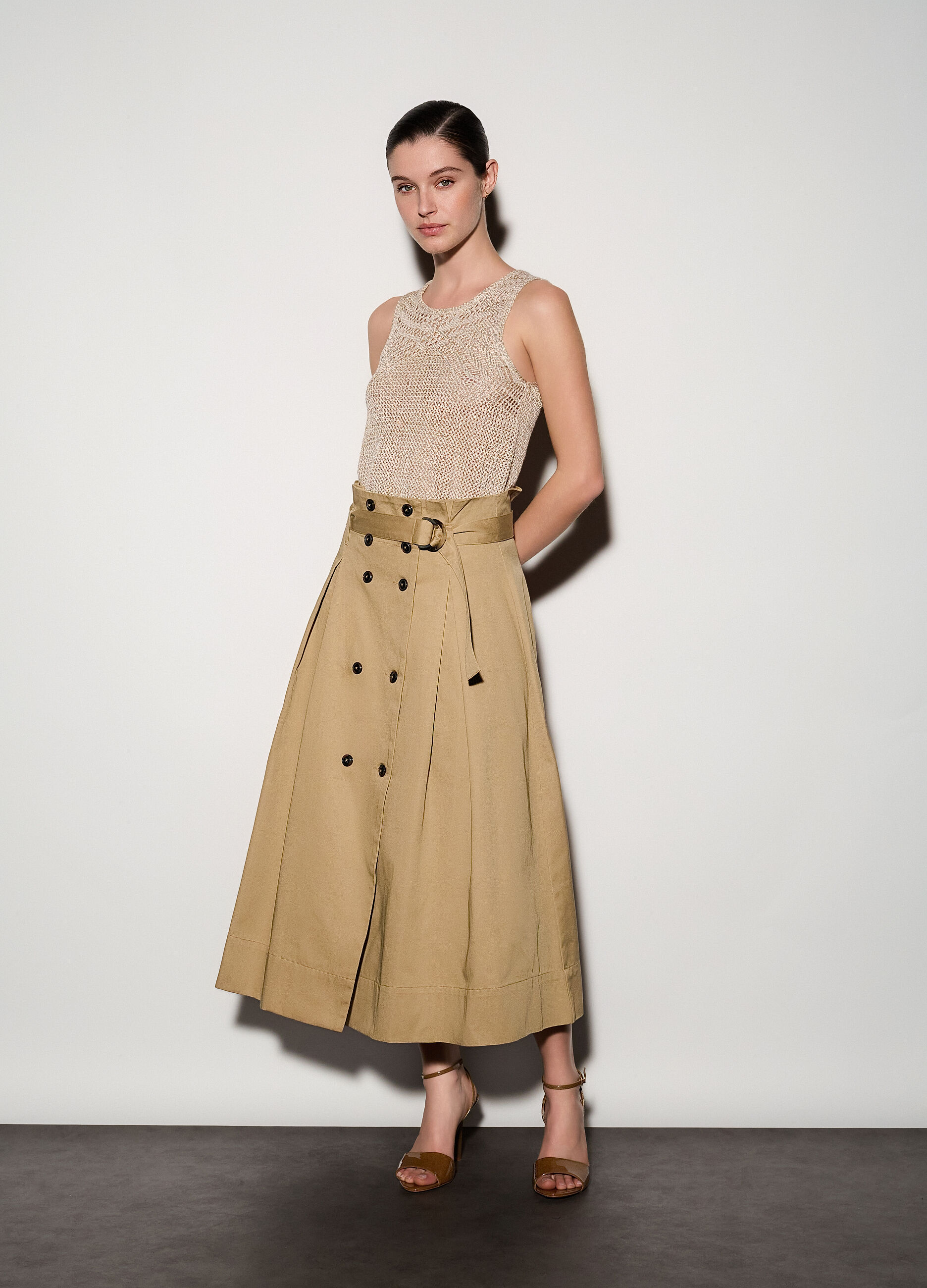 Gonna lunga in puro cotone donna_0