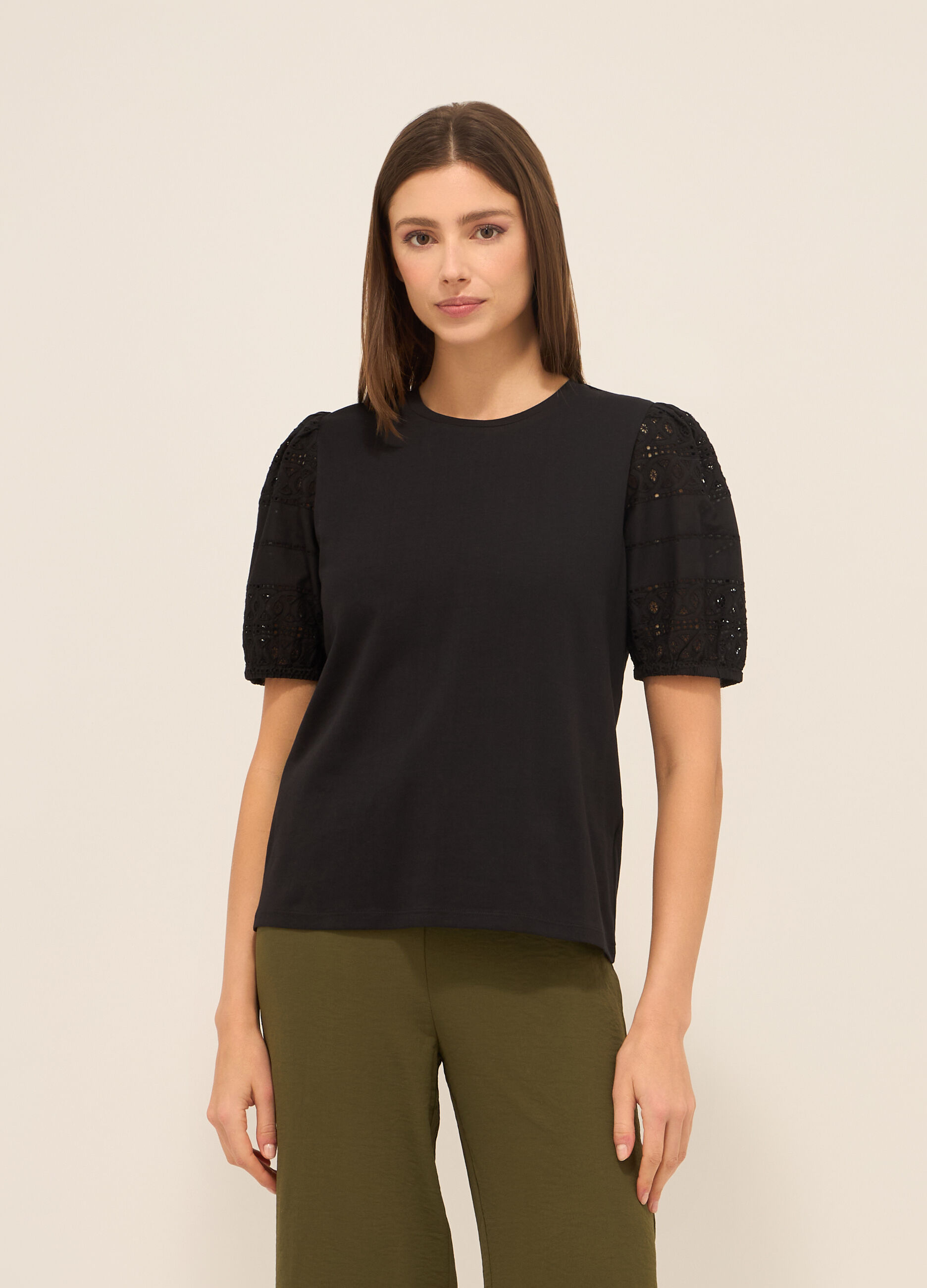 T-shirt in cotone stretch donna_0