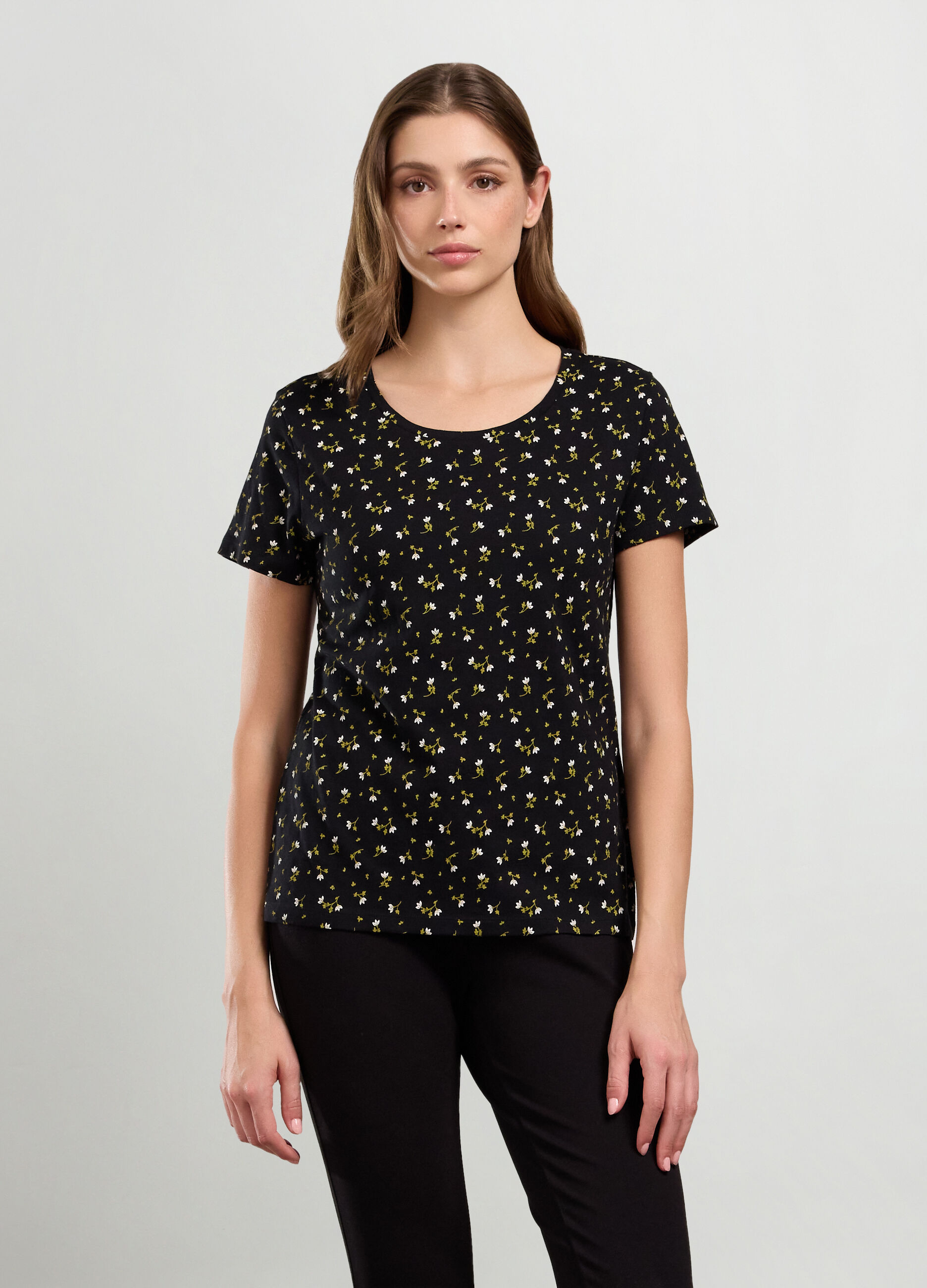 T-shirt in puro cotone con stampa donna_0