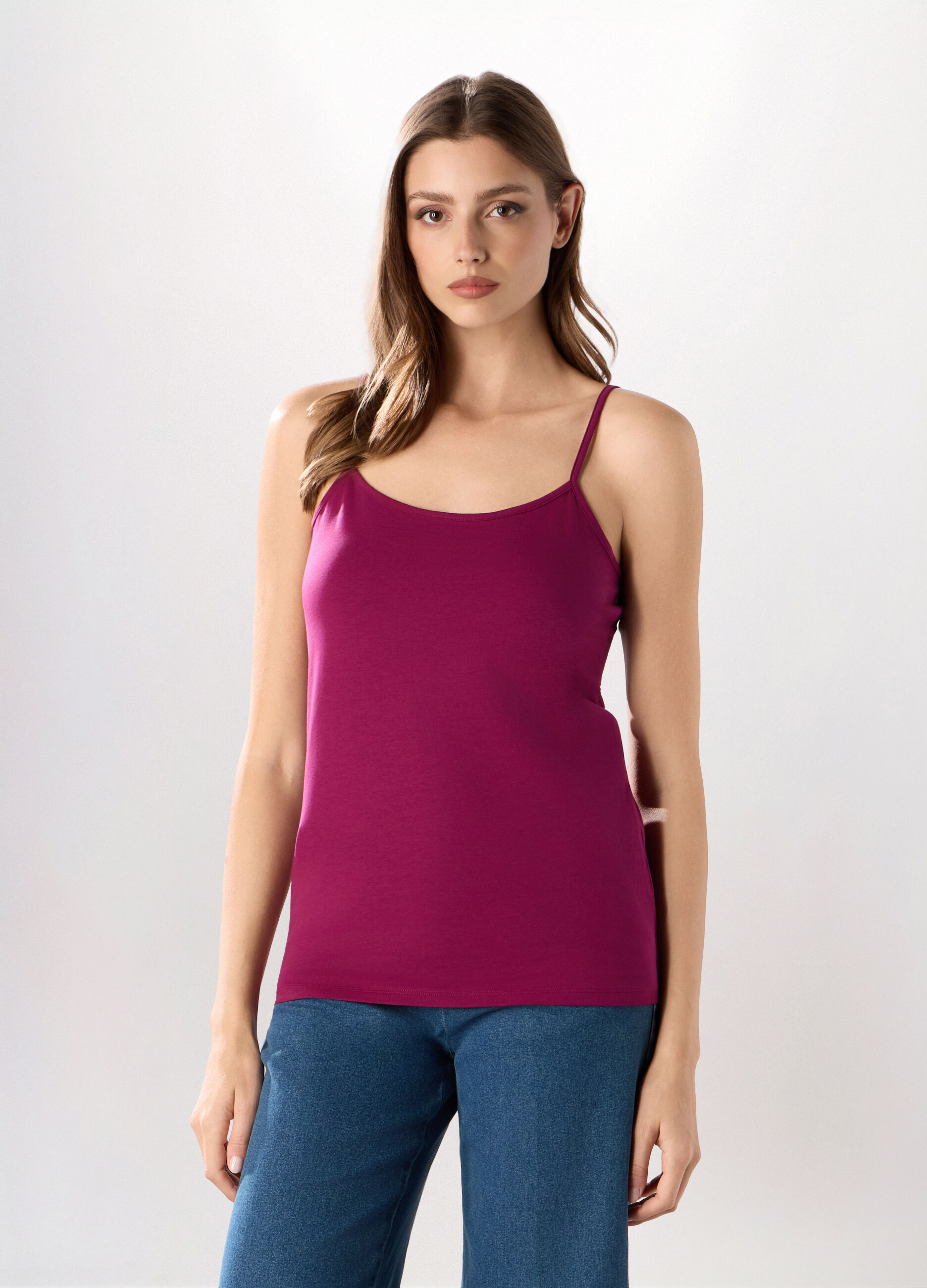 Canotta in cotone stretch donna_0