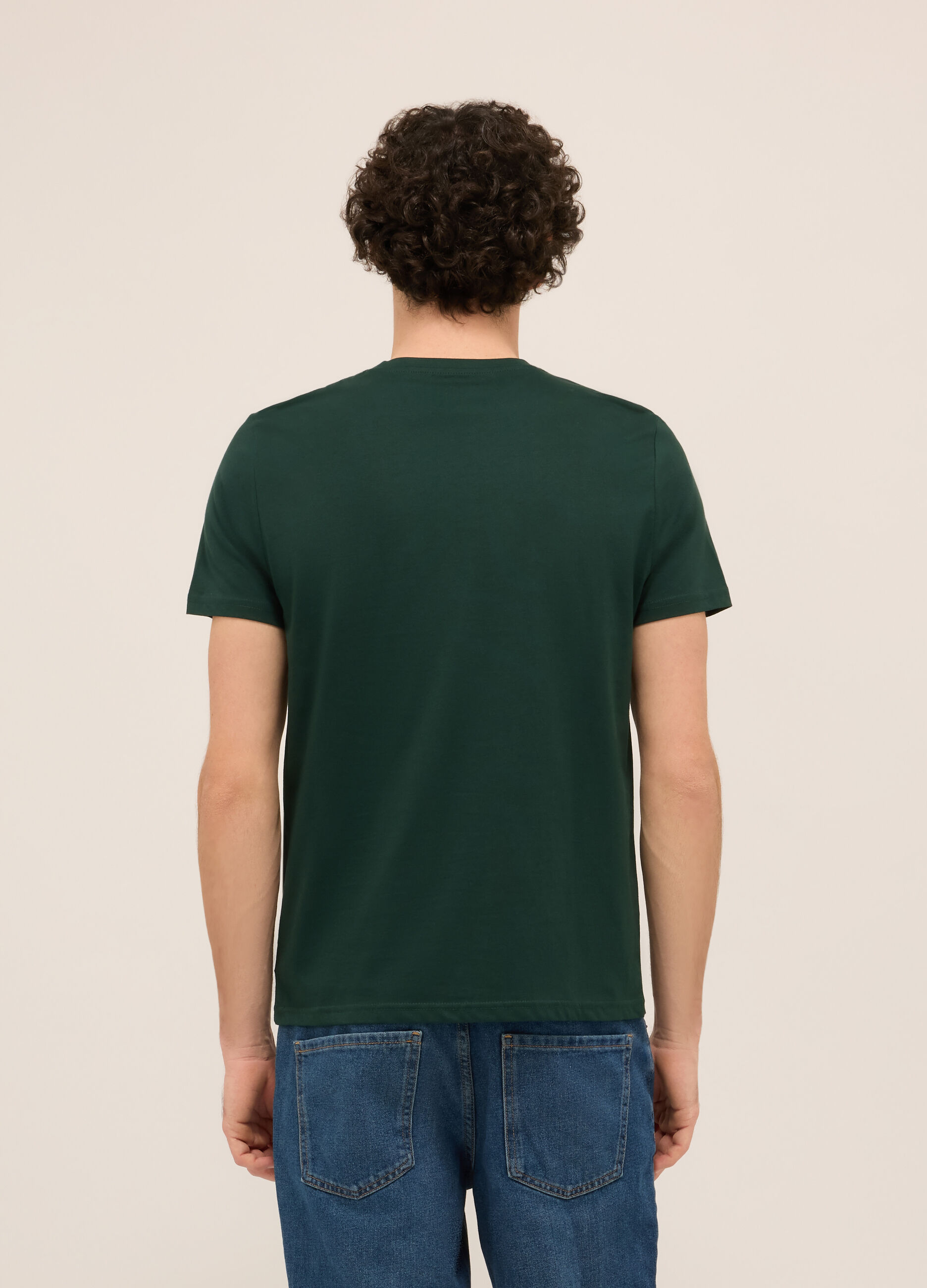 T-shirt girocollo in jersey di cotone con stampa_1