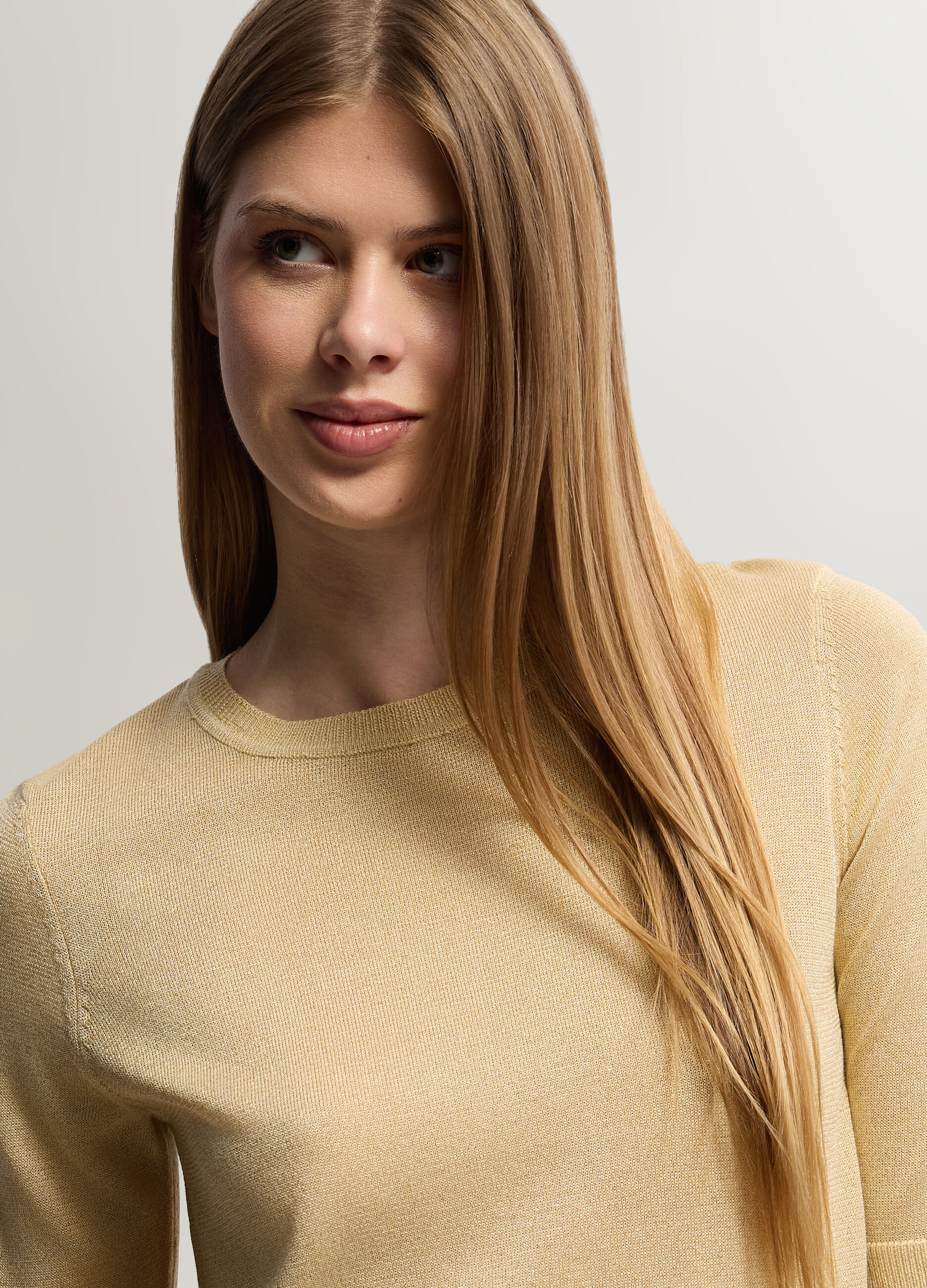 Maglia girocollo rasata donna_2