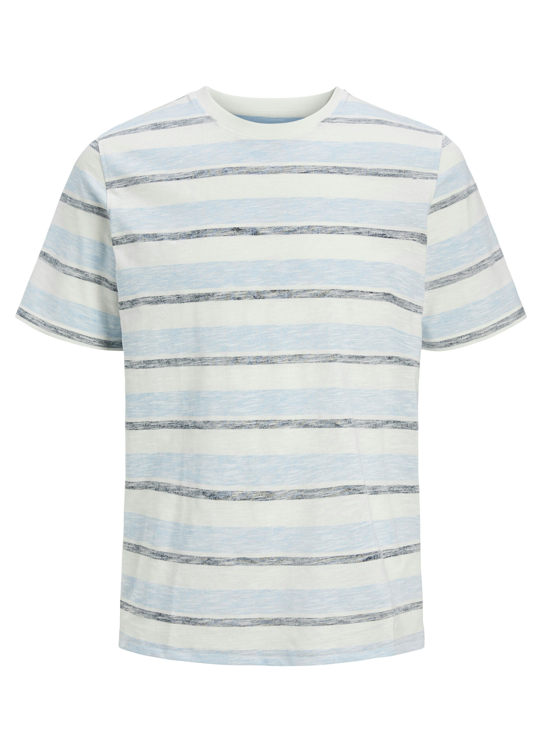 T-shirt girocollo a righe sfumate_0