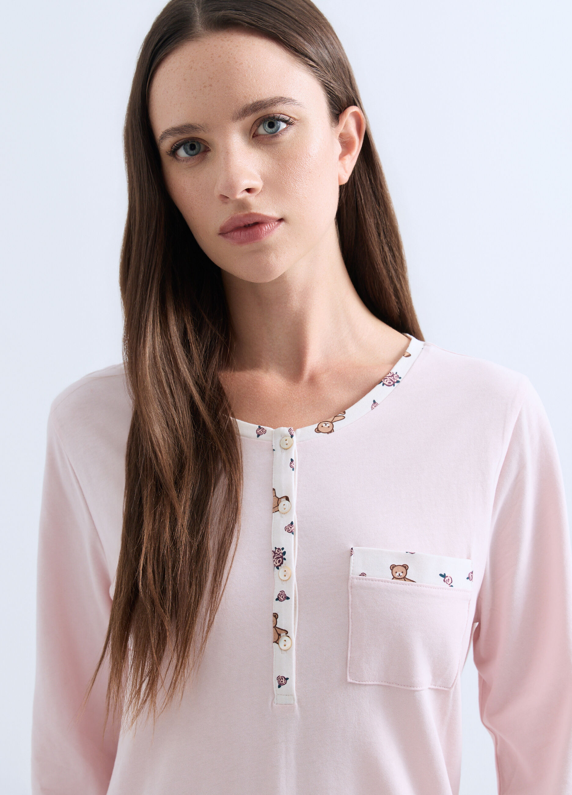 Camicia da notte in jersey di puro cotone donna_2