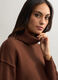 Dolcevita in maglia rasata misto lana donna_2