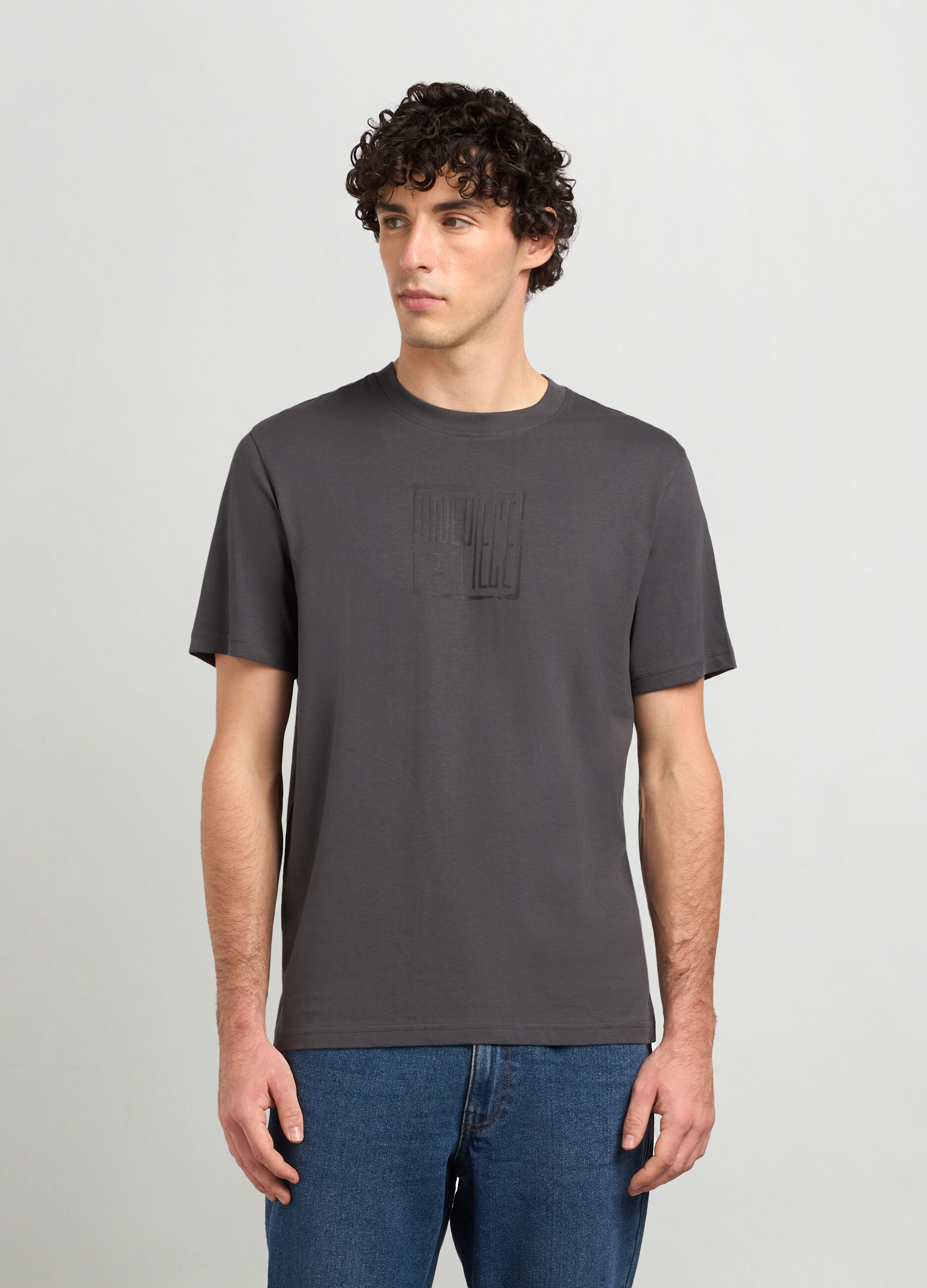 T shirt con stampa in puro cotone uomo