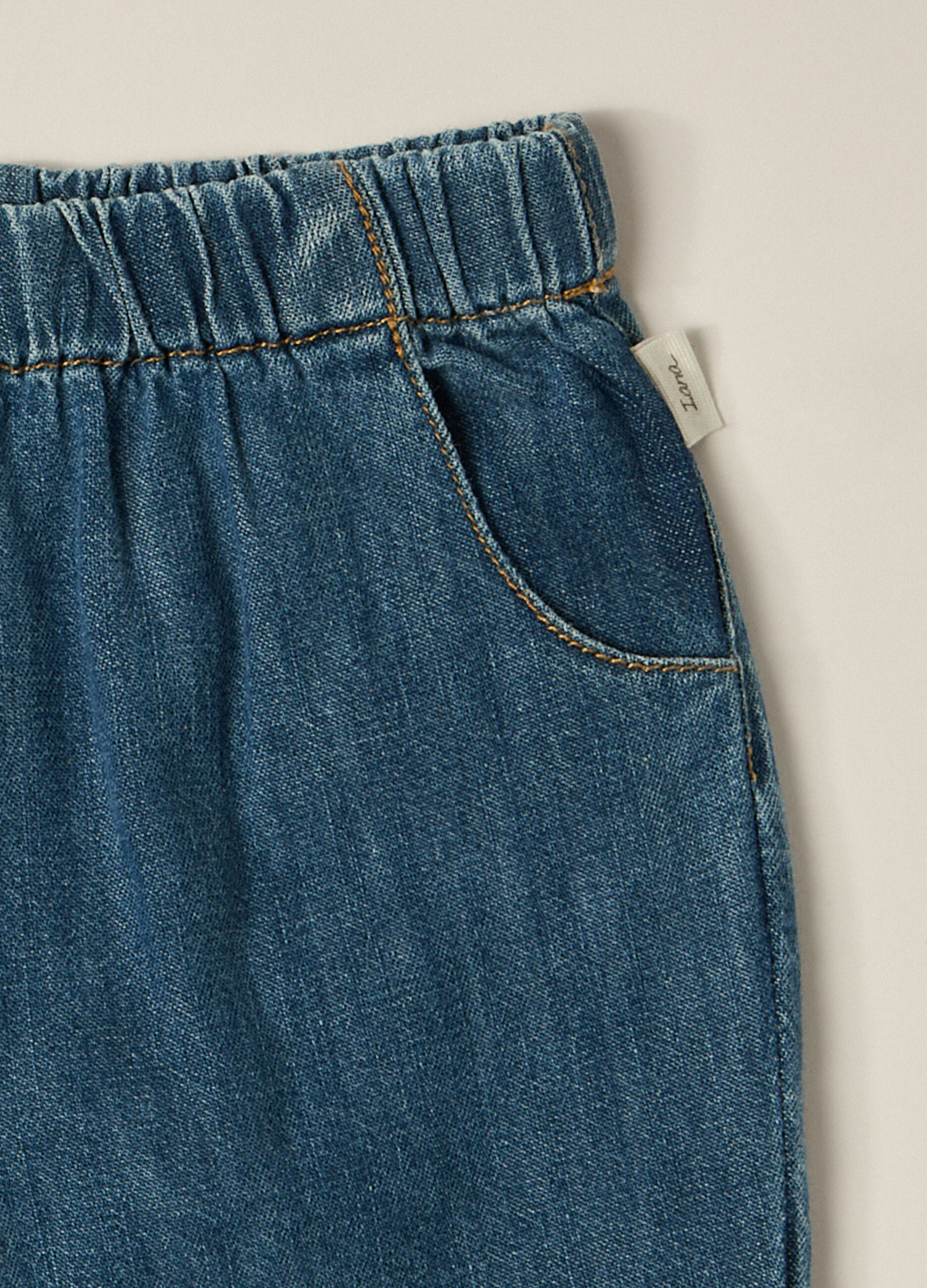 Pantaloni in denim di puro cotone IANA neonato
