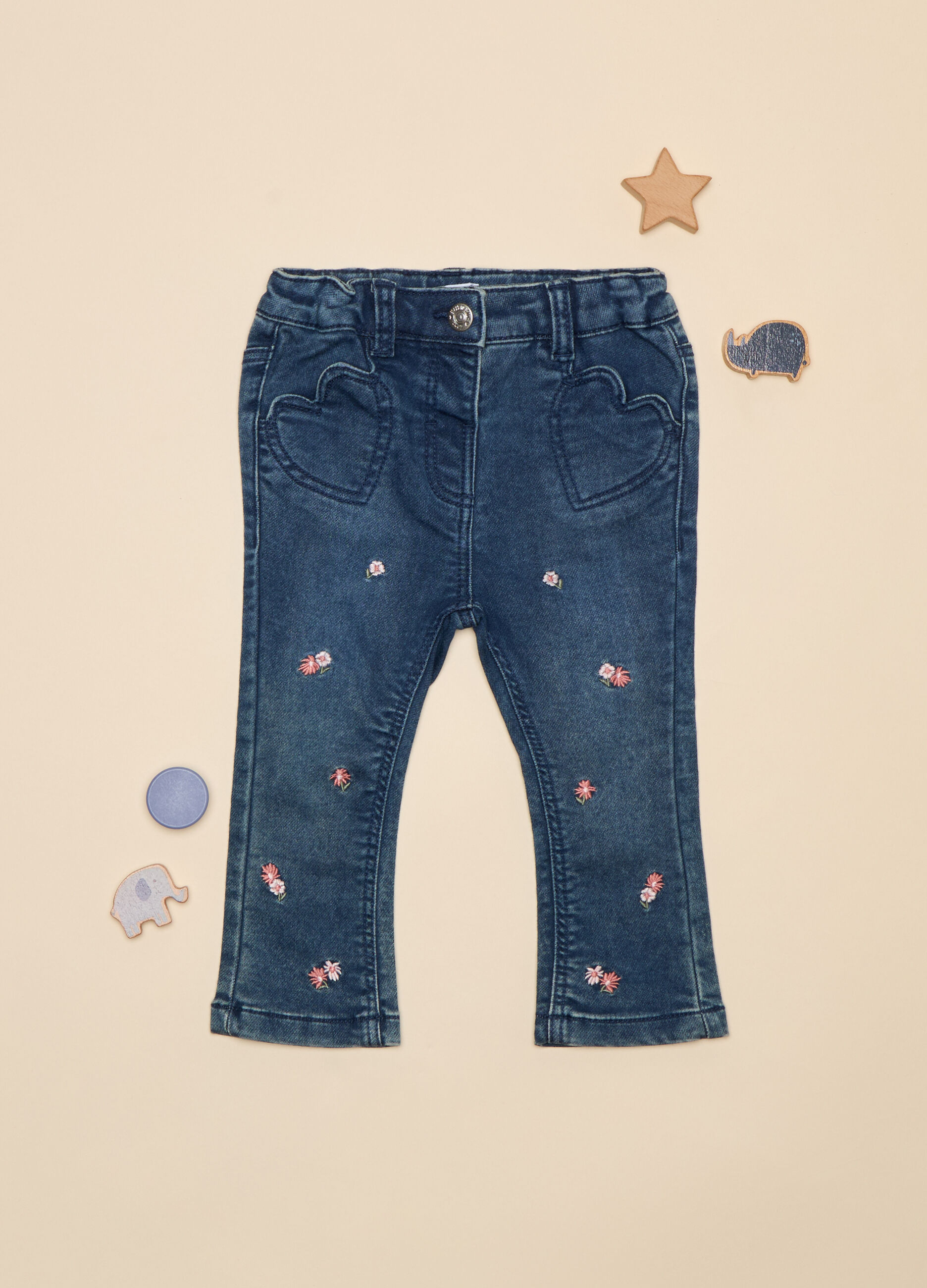 Pantaloni in denim di misto cotone_0