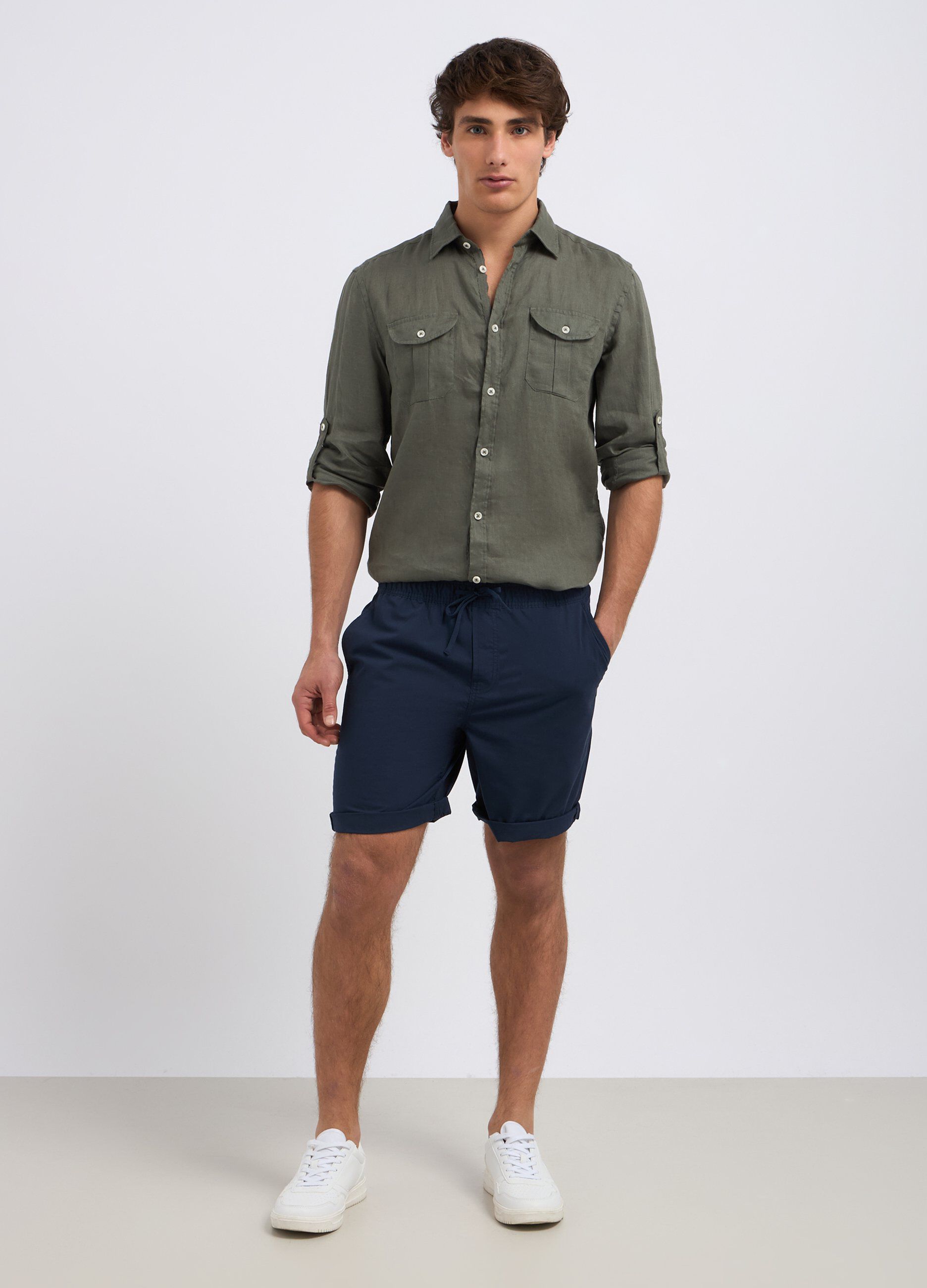 Bermuda in misto cotone uomo_0