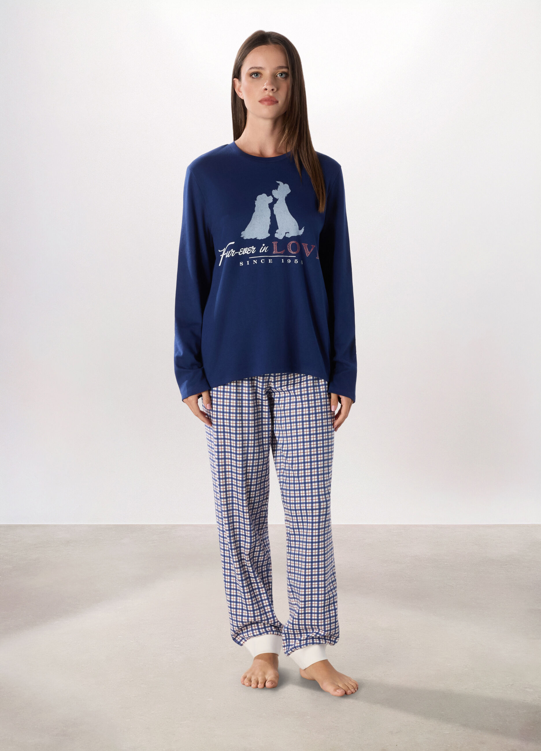 Set pigiama in interlock di puro cotone donna_0