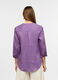 Camicia fit regular con collo coreano in puro lino donna_1