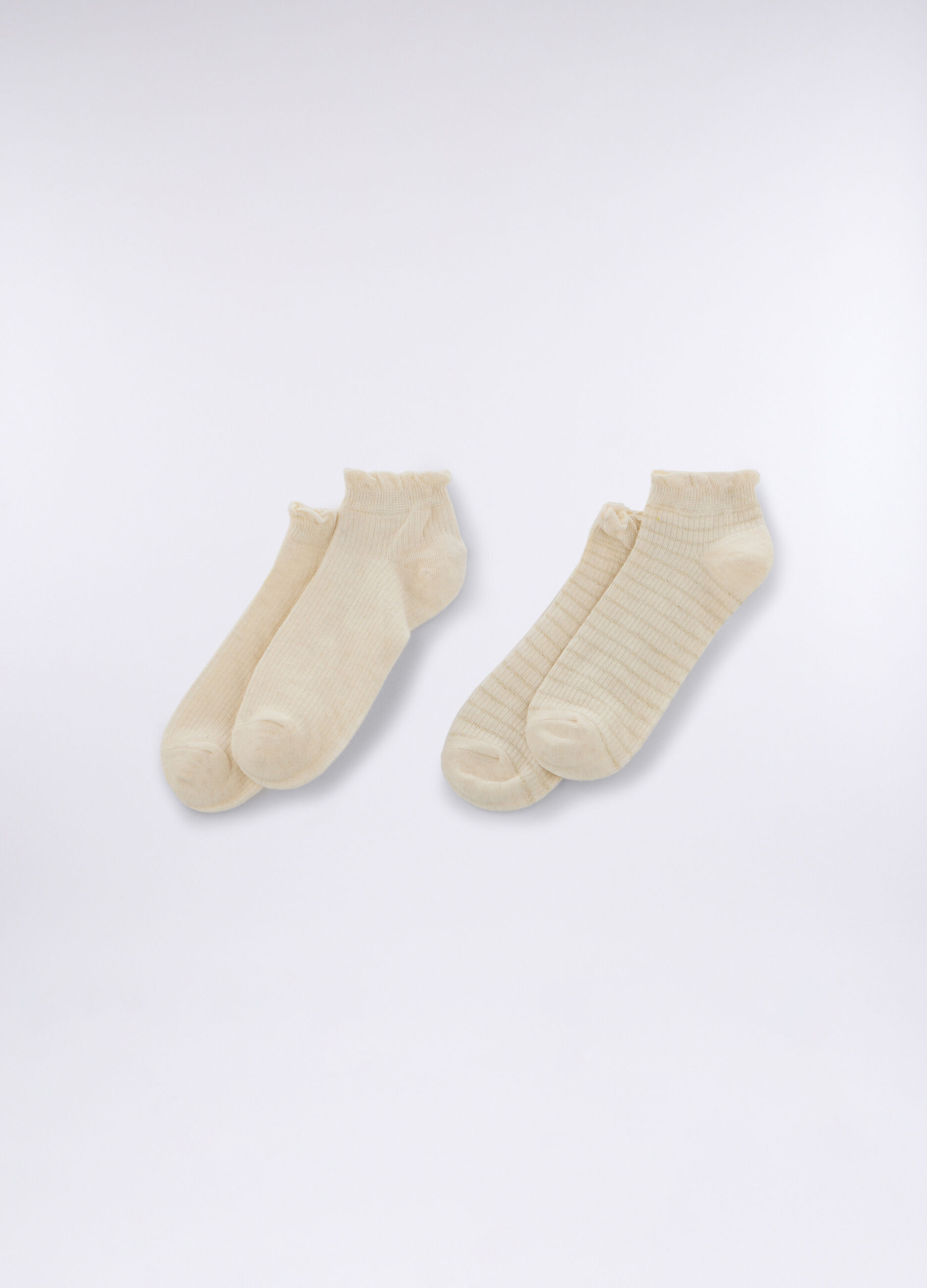 Pack 2 calze corte in costina di cotone stretch donna_0