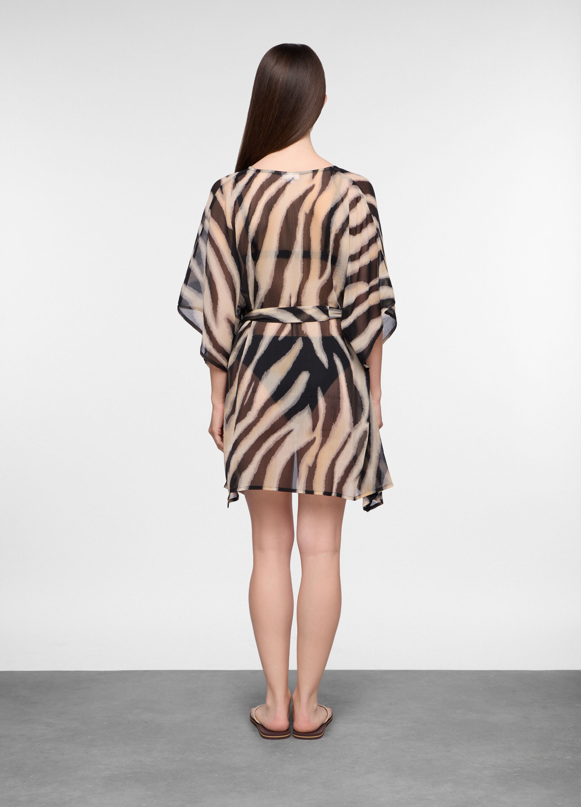 Caftano copricostume in chiffon donna_1