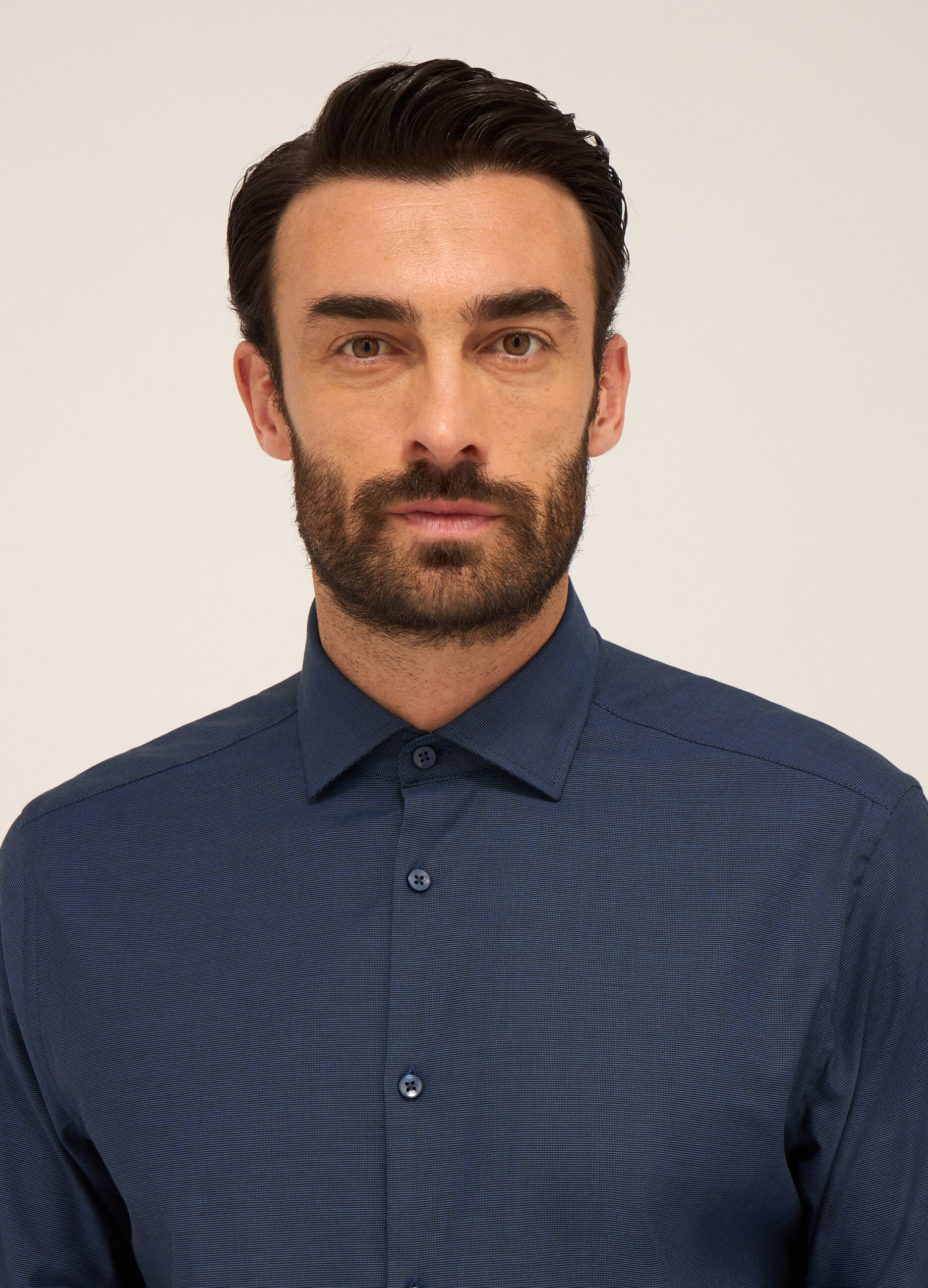 Camicia regular fit in cotone stretch texturizzato uomo_3