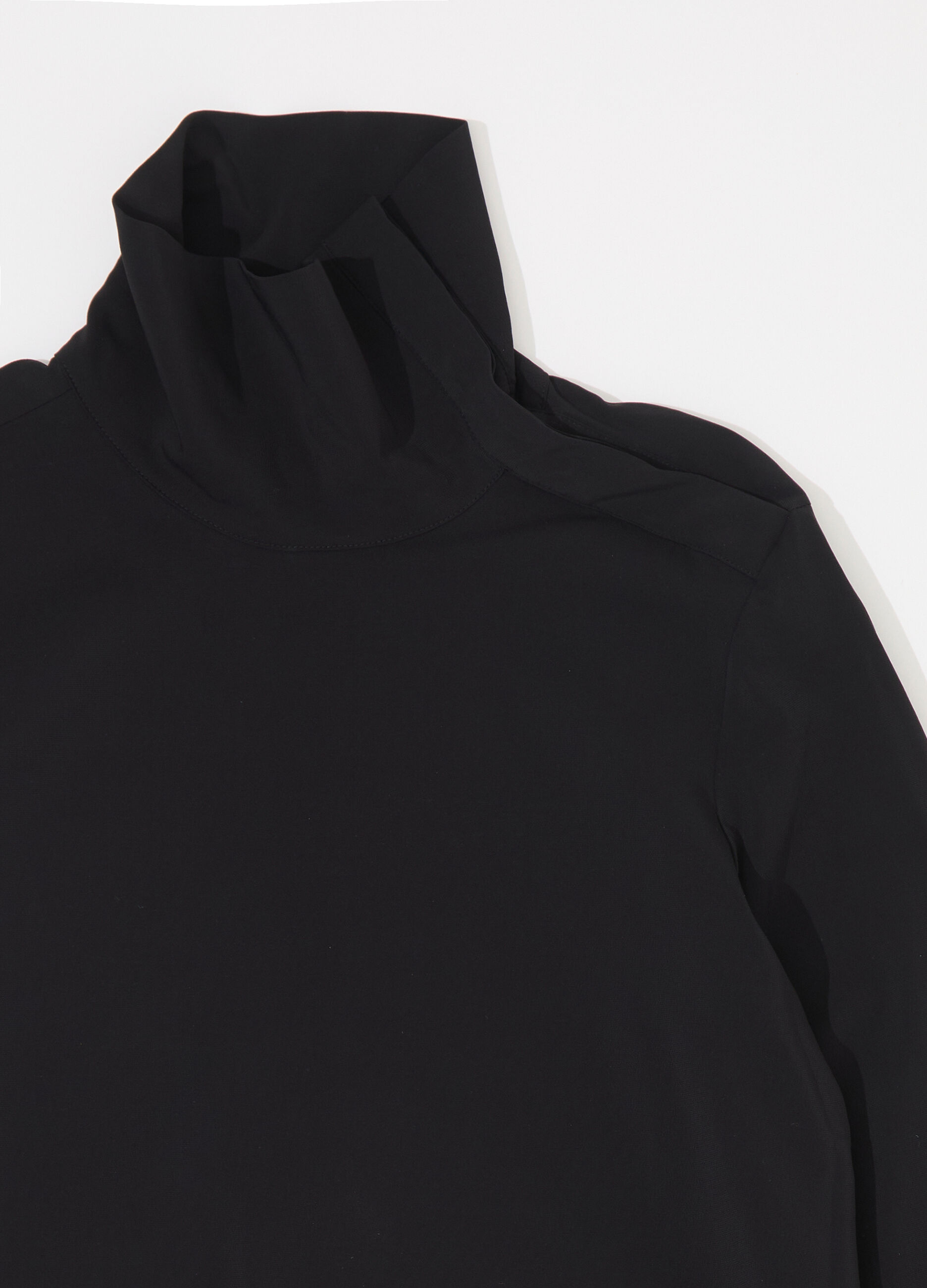 Camicia in viscosa crêpe a collo alto donna_6